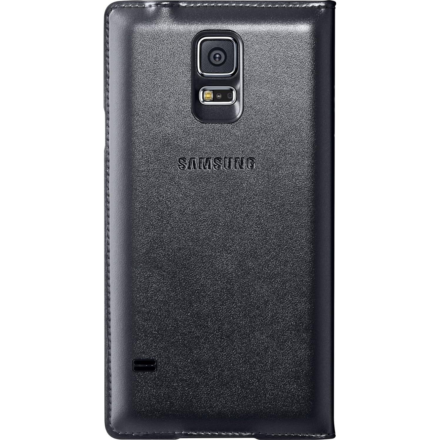Funda Flip Cartera Samsung Galaxy S5 Negra con Bolsillo para Tarjetas