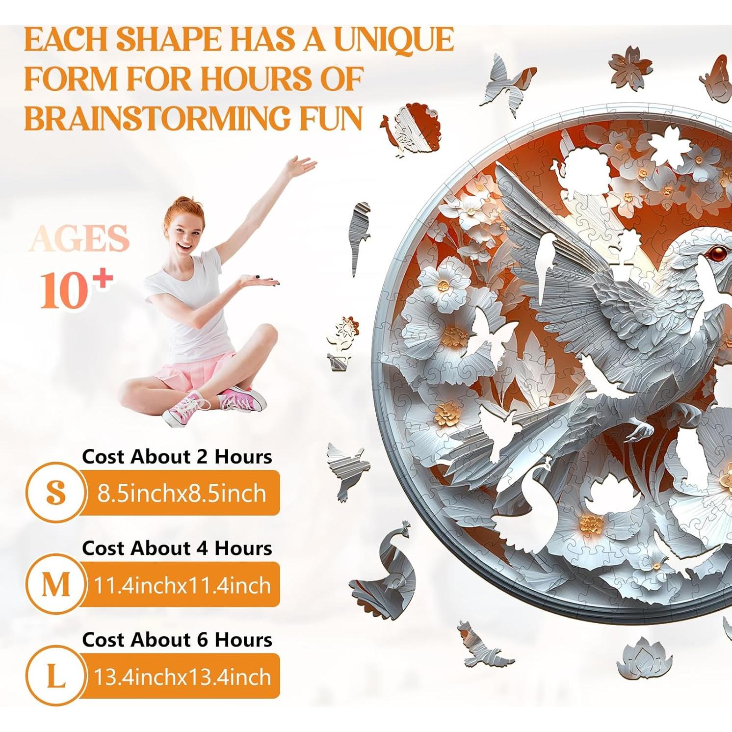 Rompecabezas de Madera 3D Lovpippi Colibrí 100 Piezas 21.5cm