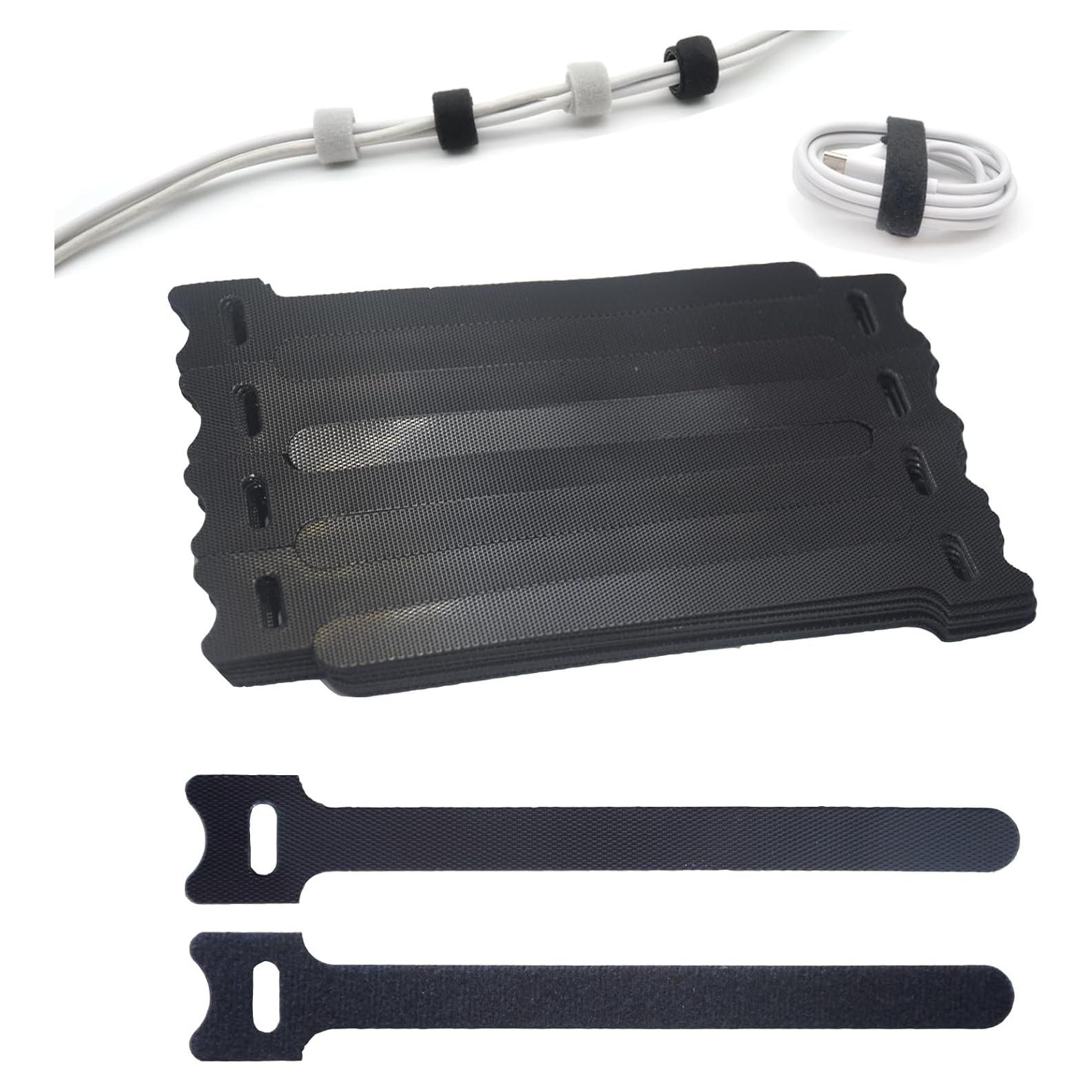 100 Sujetadores de Cable Reutilizables BGCLOUD 15 cm Negro