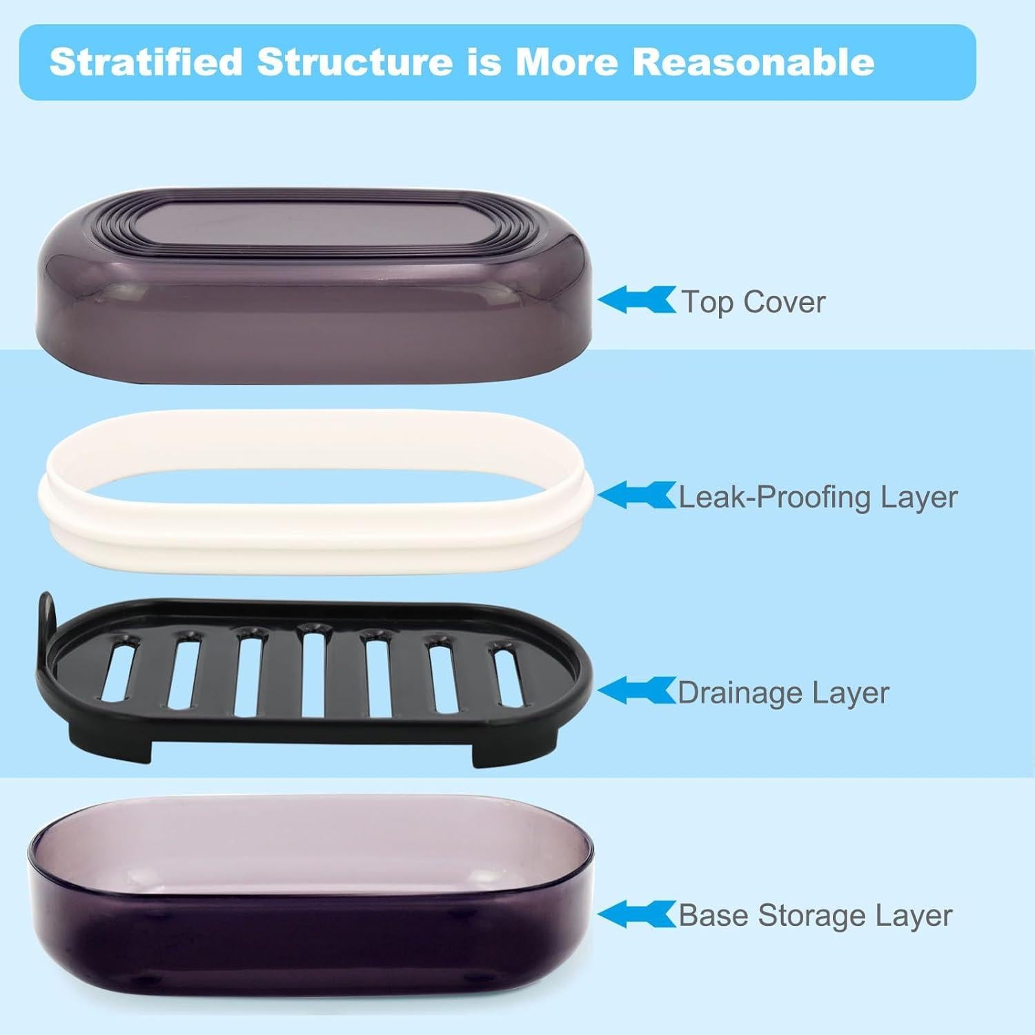 Contenedor de Jabón de Viaje HAYSNA Estilo Negro-1 11.9x7.9cm