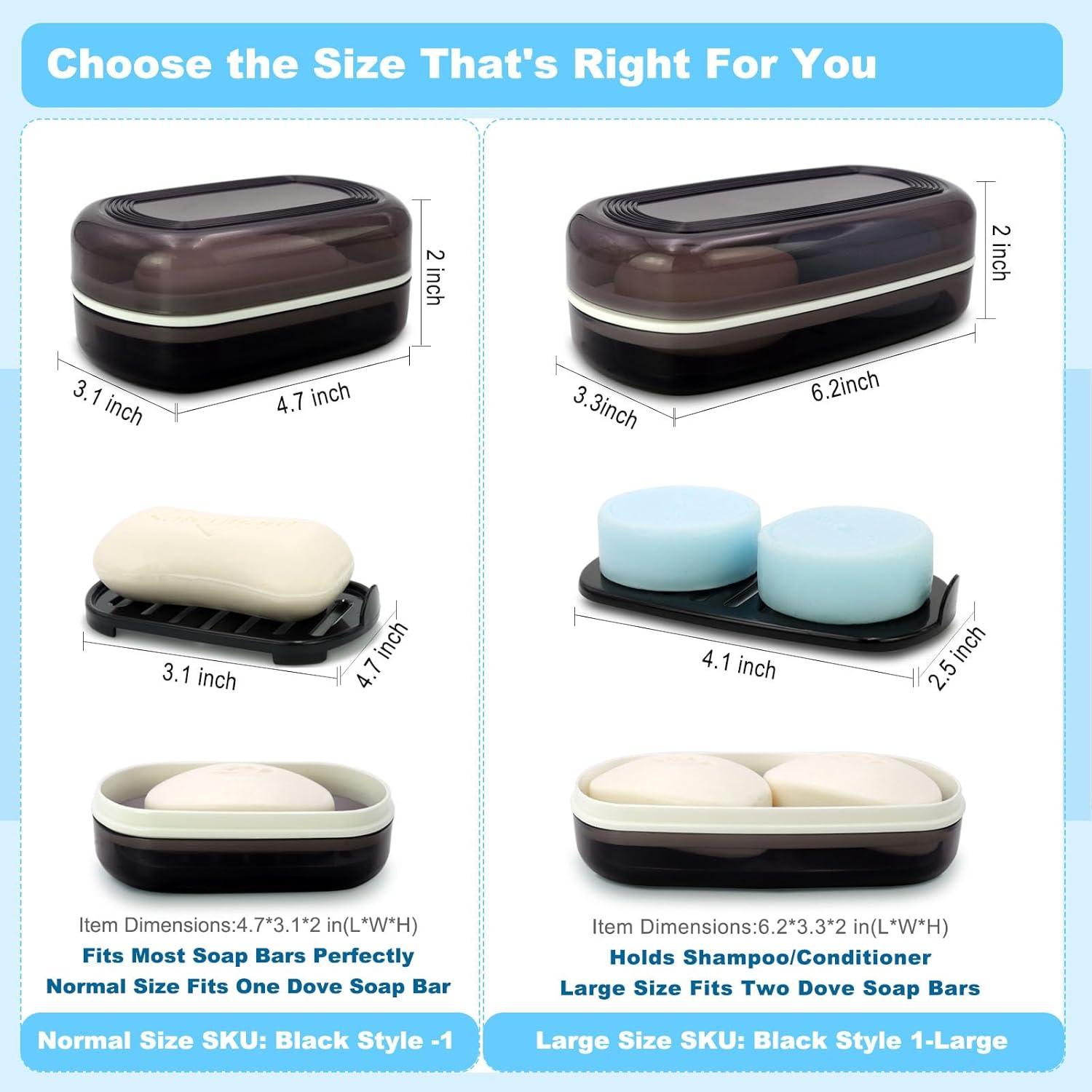 Contenedor de Jabón de Viaje HAYSNA Estilo Negro-1 11.9x7.9cm