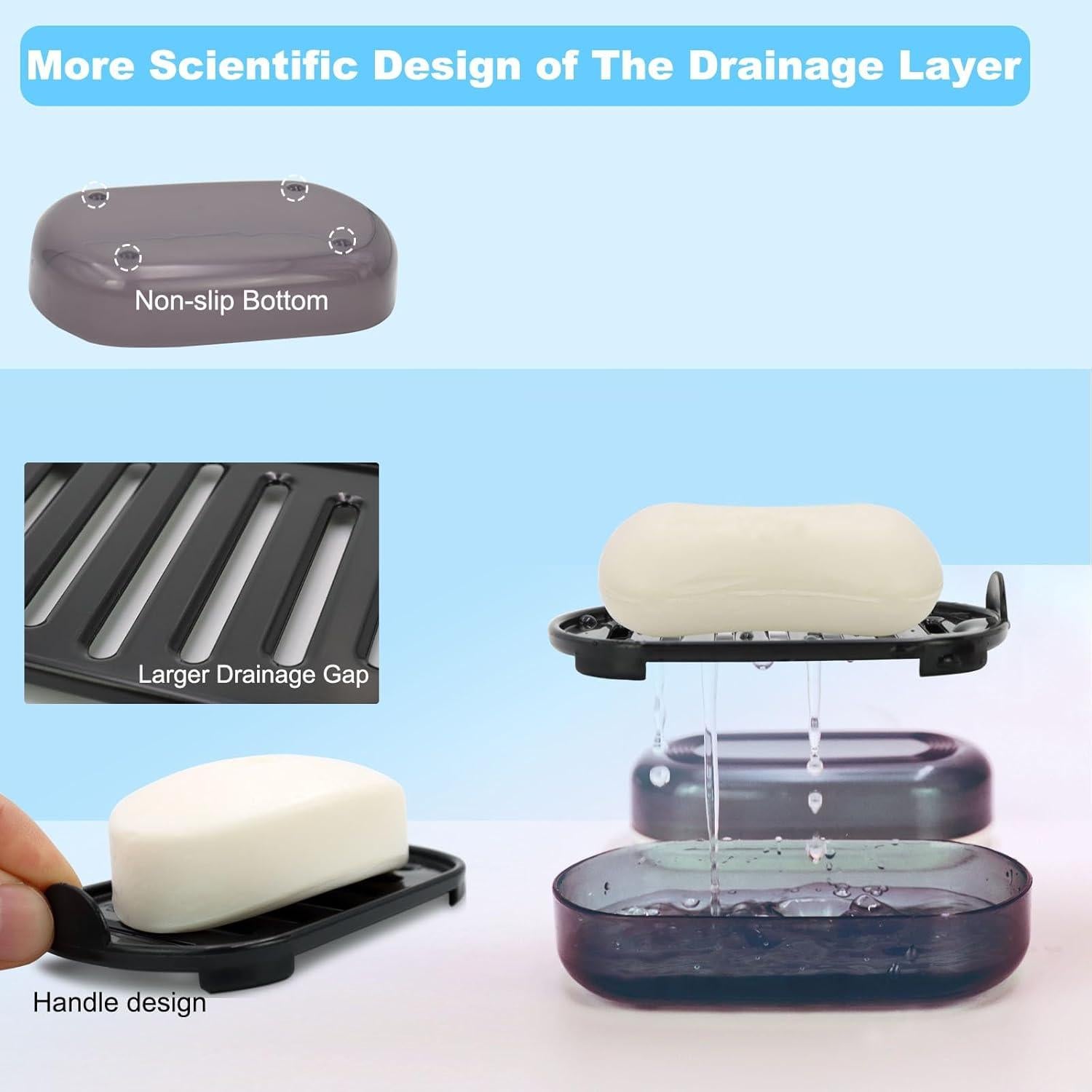 Contenedor de Jabón de Viaje HAYSNA Estilo Negro-1 11.9x7.9cm