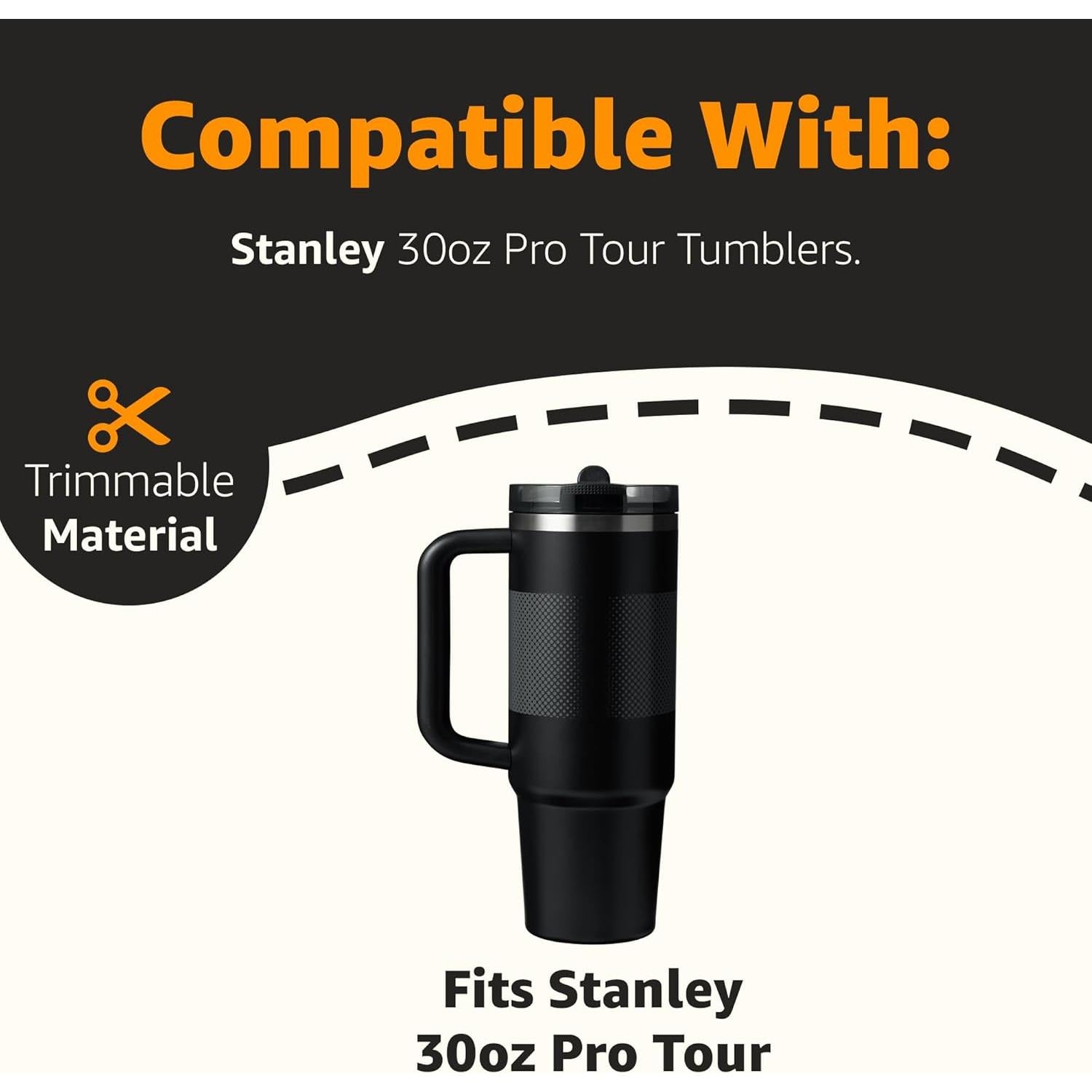 Jmoe USA Straw Replacement For Stanley Pro Tour 30 oz Flip Straw Tumbler | Reusable Plastic Straws With Cleaning Brush | Food Grade & BPA Free | 6-Pack