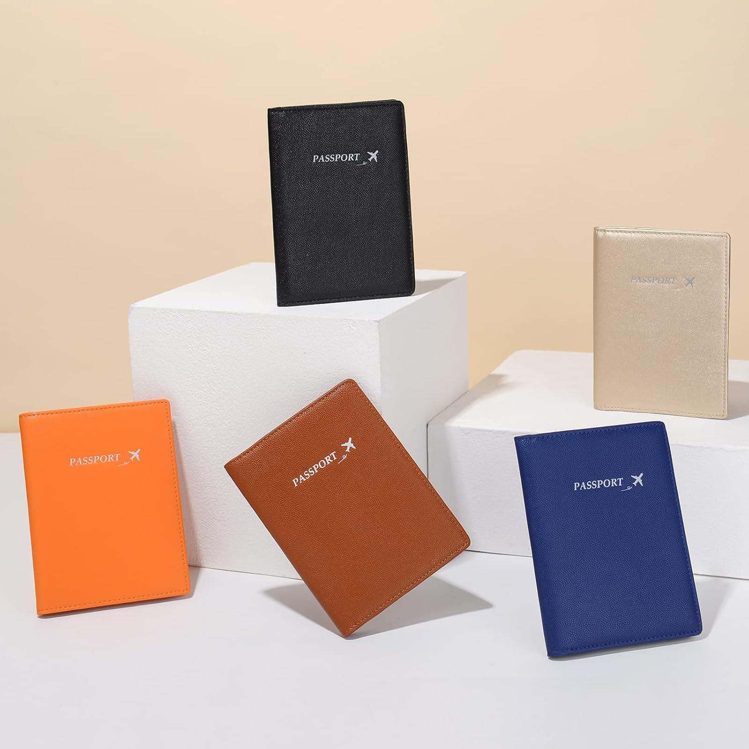 Funda de Pasaporte de Cuero Genuino Baphity con Bloqueo RFID