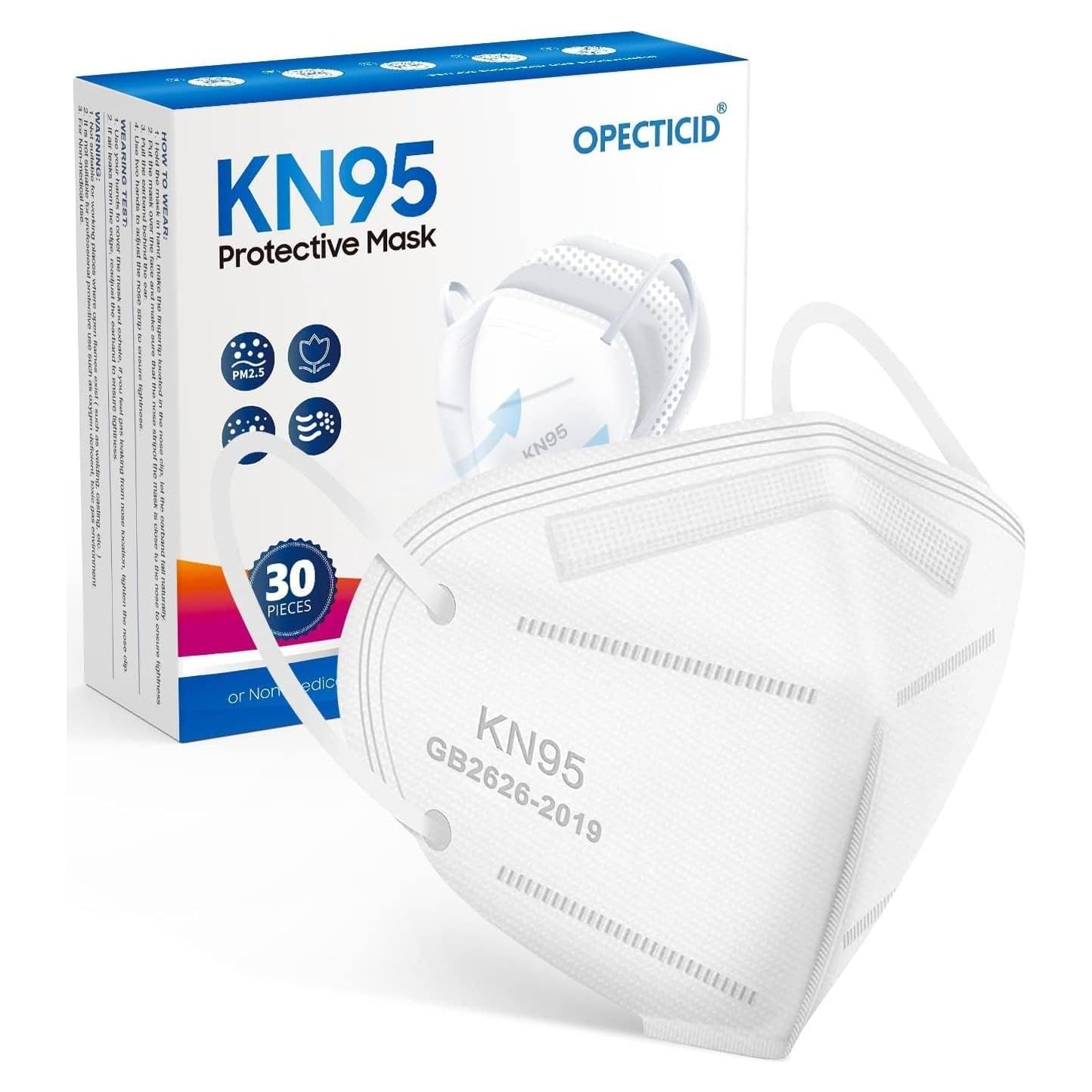 Mascarilla KN95 OPECTICID 30 Unidades 5 Capas Transpirables