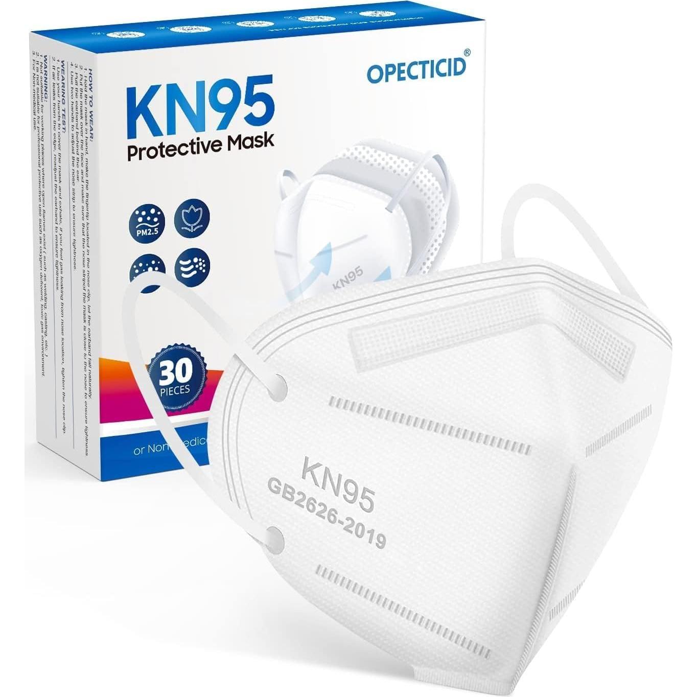 Mascarilla KN95 OPECTICID 30 Unidades 5 Capas Transpirables