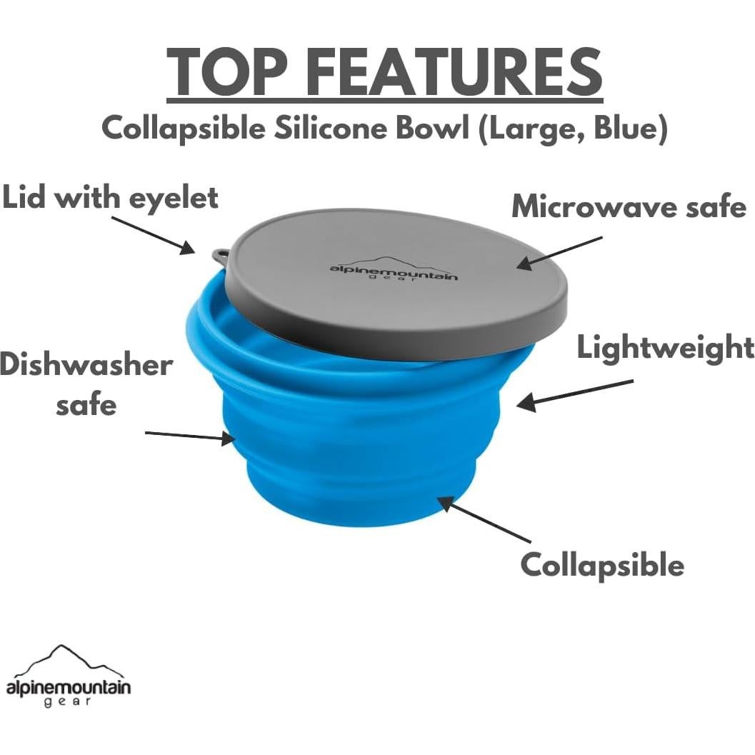Tazón de Silicona Plegable Grande Alpine Mountain Gear Azul