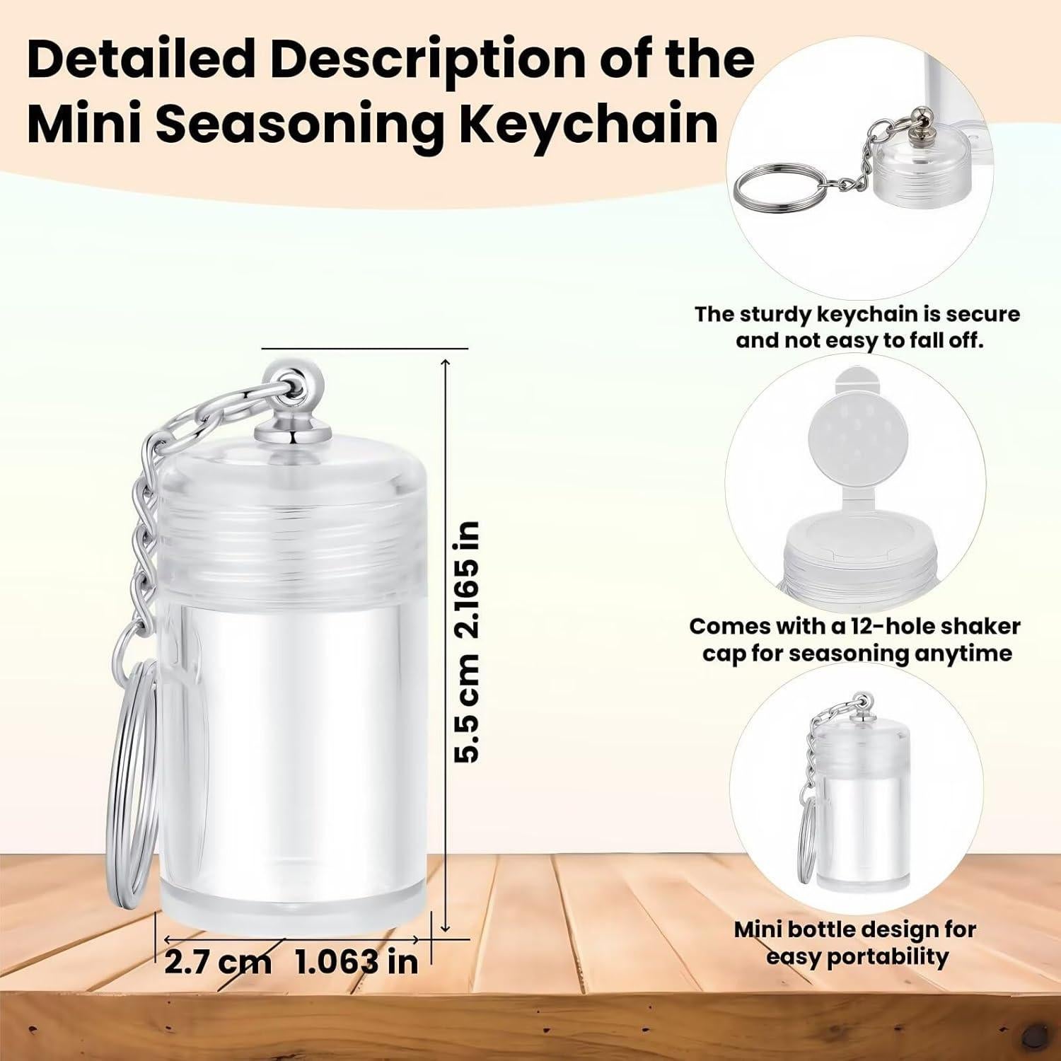 Botella de Sazonador Mini Adobo - Tarro Vacío 4.57cm Recargable