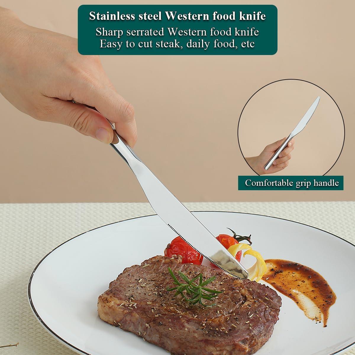 Juego de cuchillos de cena Evanda 12 piezas acero inoxidable