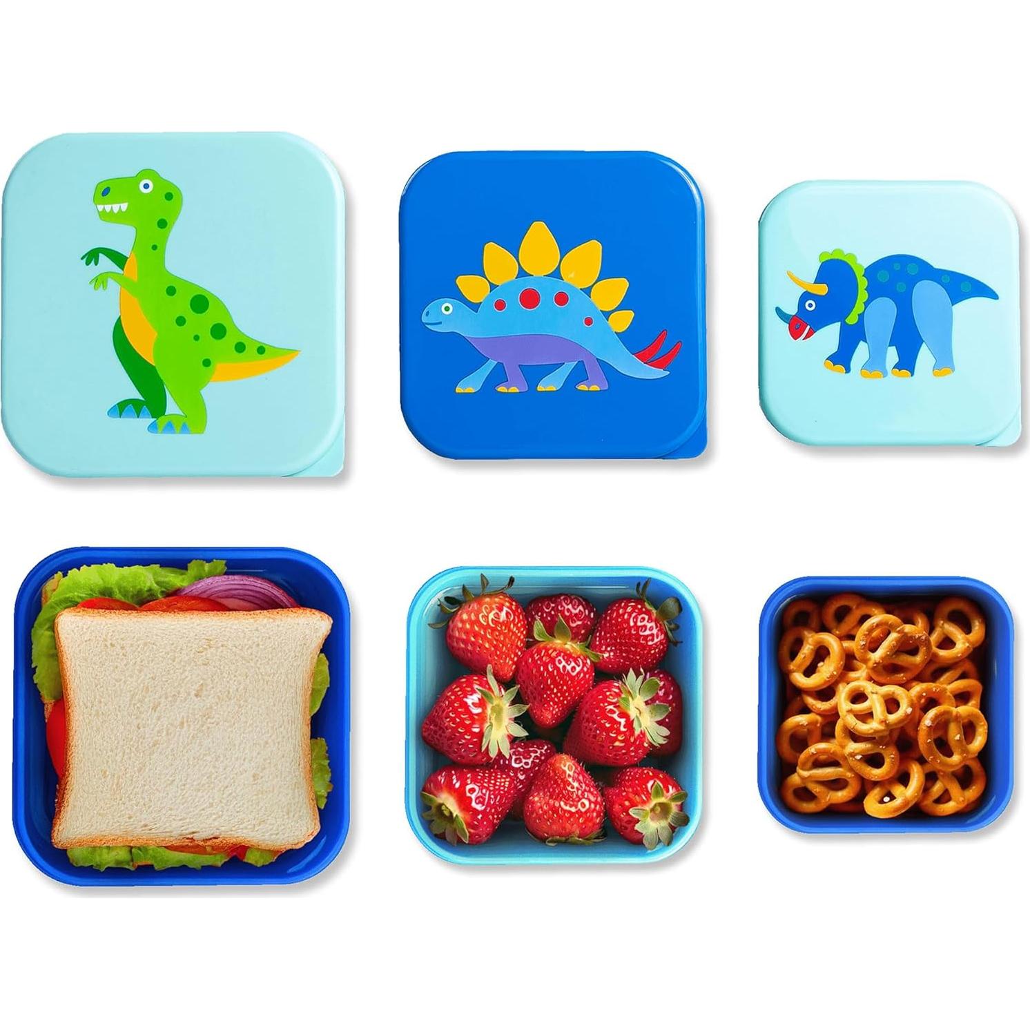 Set de 3 Contenedores de Comida Anidados Wildkin - Dinosaurios