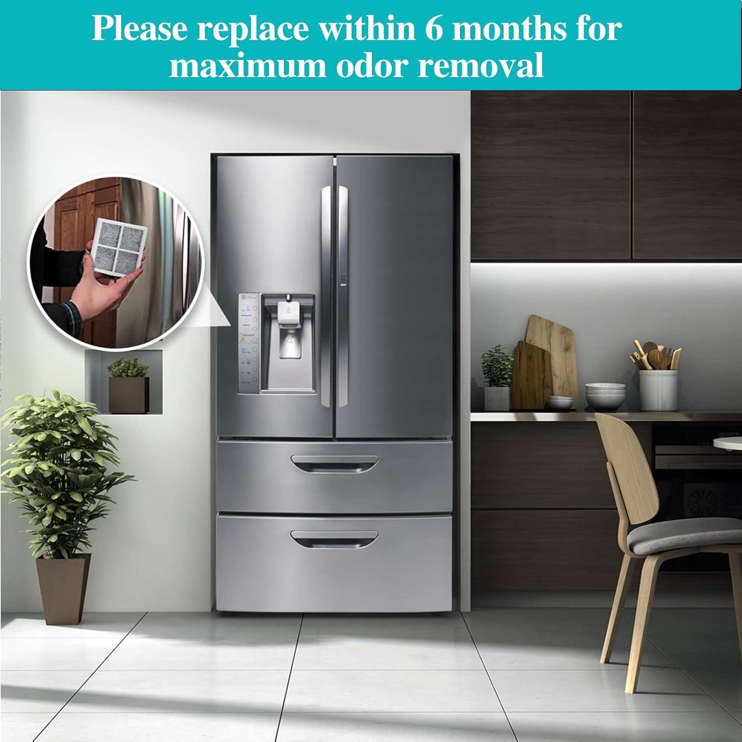 Filtro de Aire de Refrigerador SEISSO LT120F - 3 Paquetes Carbono