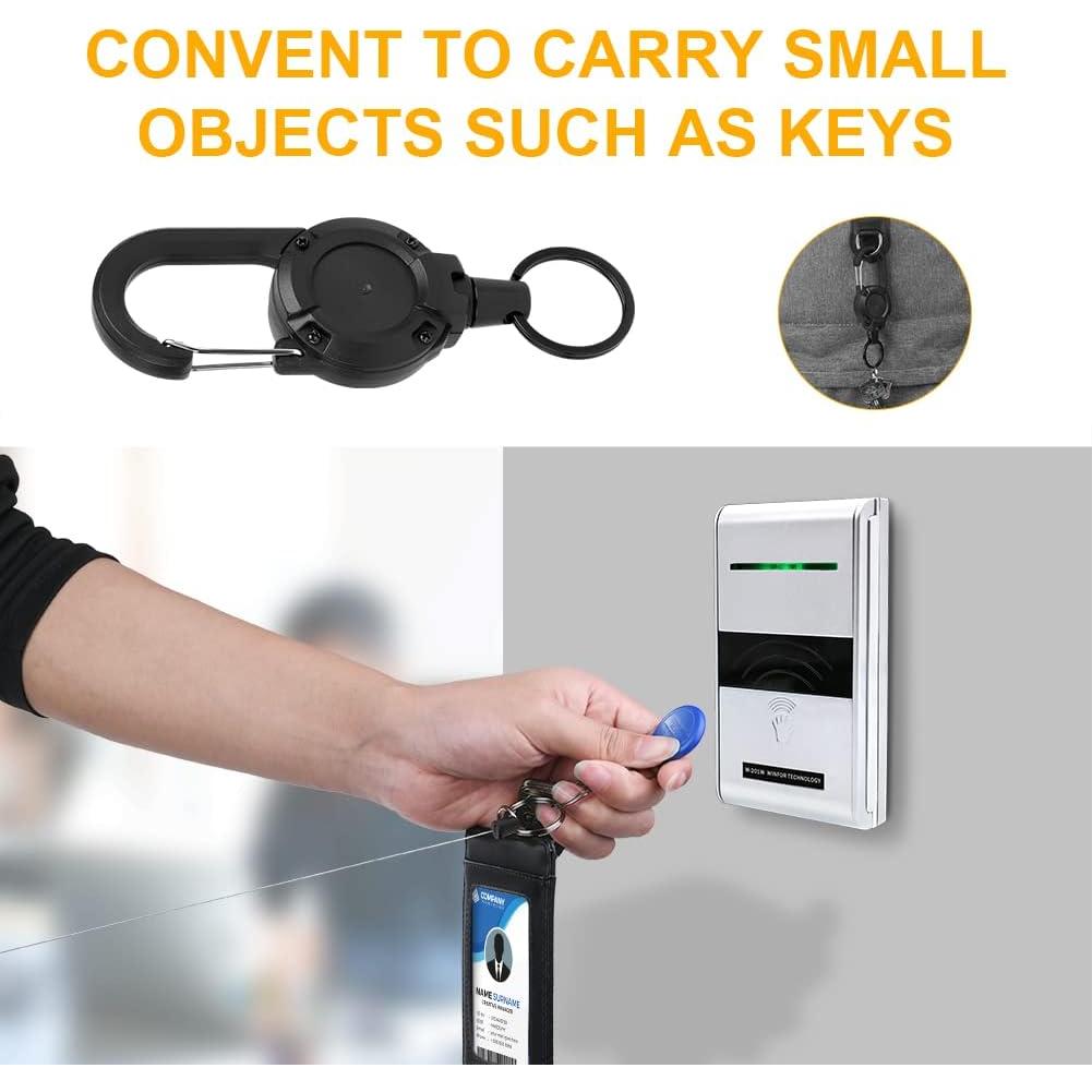 Llavero Retráctil AOMIG 2 Pack con Cable de Acero 60cm