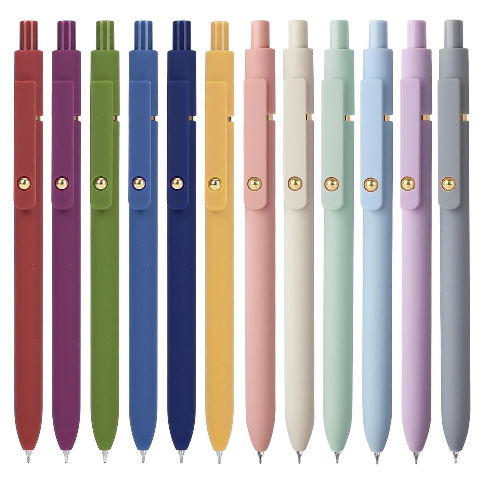 Bolígrafos de Gel FIOVER 12 Pcs 0.7mm Tinta Negra Suave