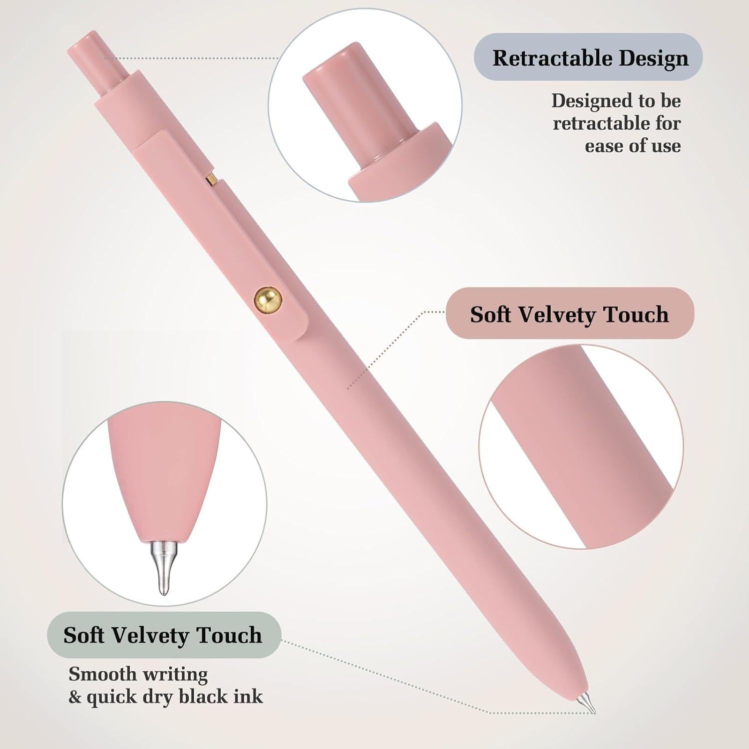 Bolígrafos de Gel FIOVER 12 Pcs 0.7mm Tinta Negra Suave