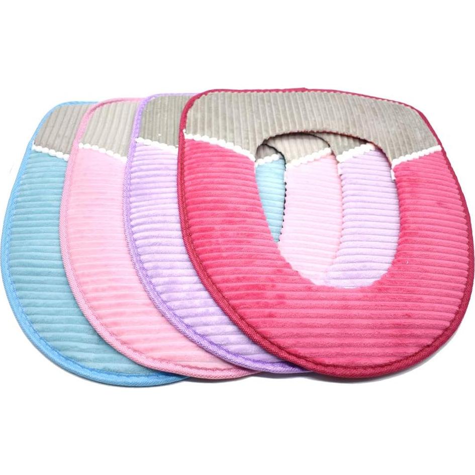 4 Piezas Almohadillas de Asiento de Inodoro Renashed Lavables