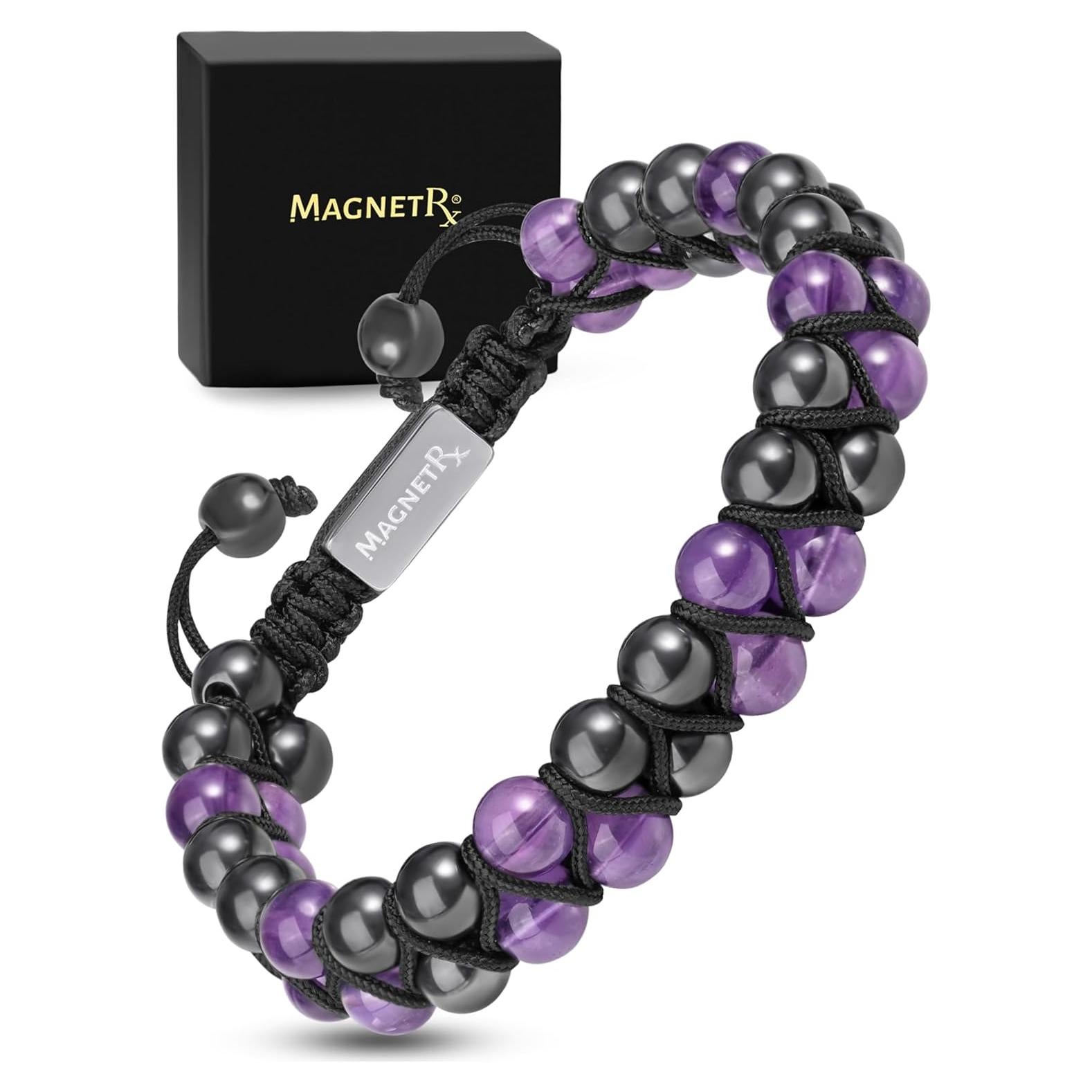 Pulsera Magnética MagnetRX de Hematites y Amatista Natural