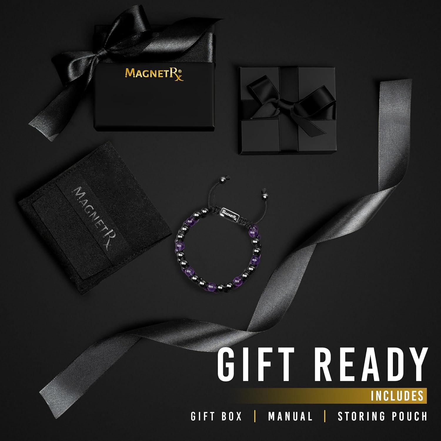 Pulsera Magnética MagnetRX de Hematites y Amatista Natural