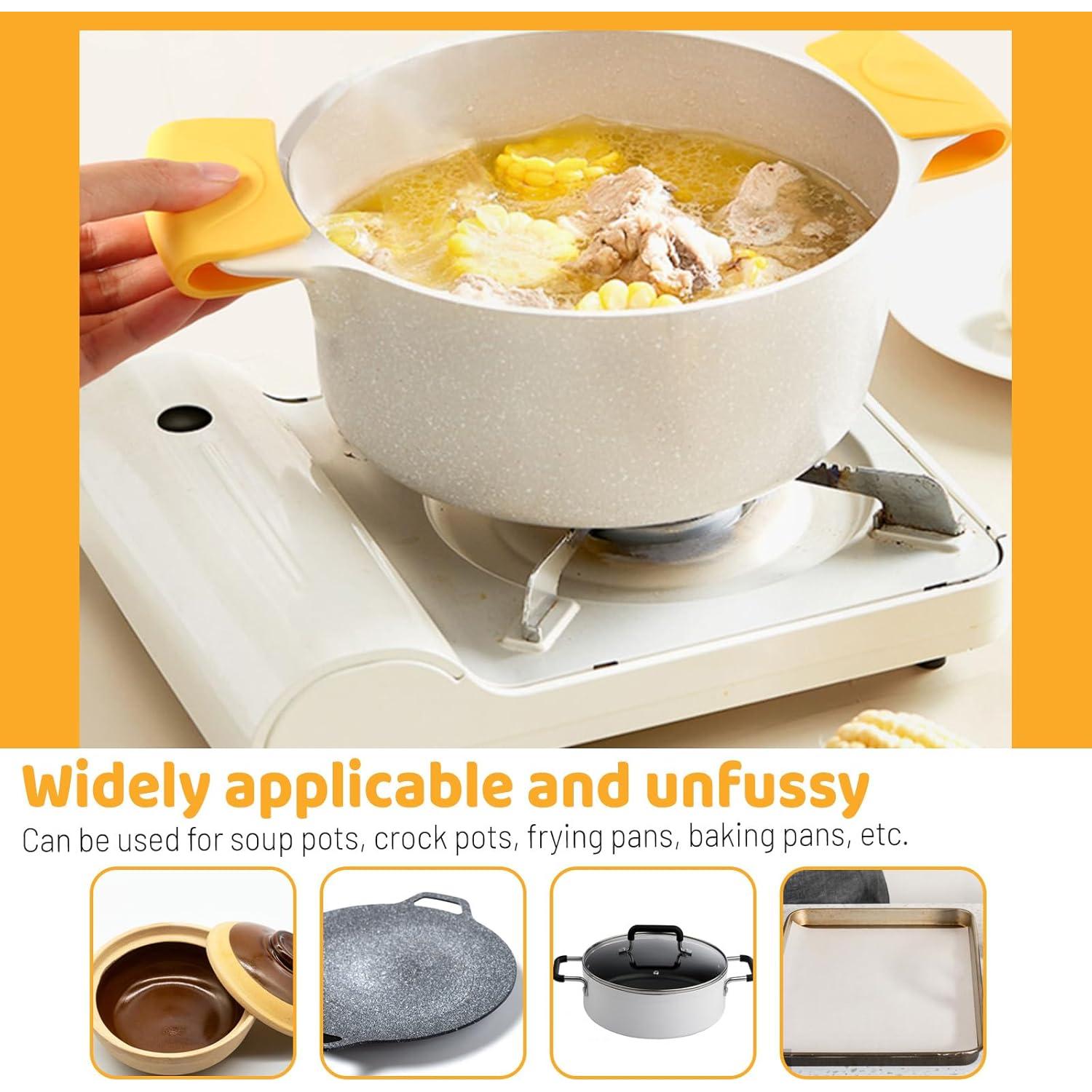 2 Fundas de Mango de Silicona Caliente Bagentry Gris 7.5x4 cm