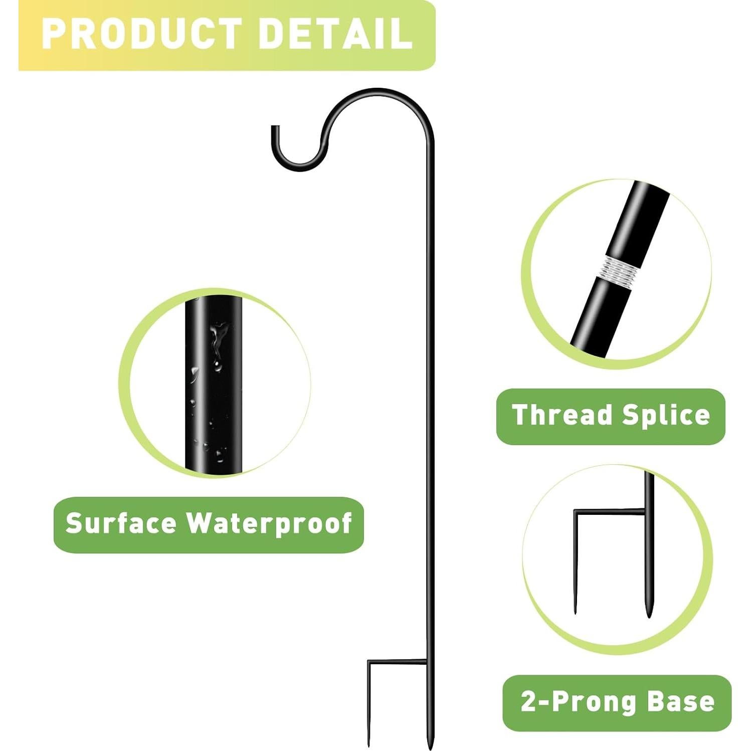 Ganchos de Pastor GATSUNS 89 cm para Jardín - Paquete de 4