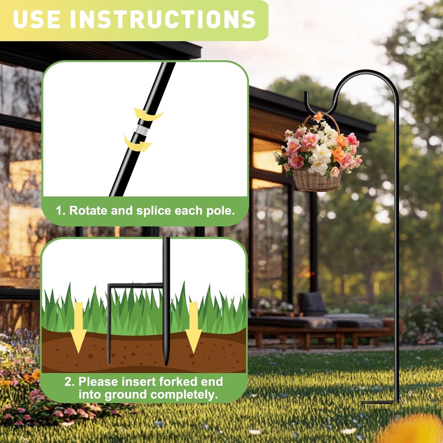 Ganchos de Pastor GATSUNS 89 cm para Jardín - Paquete de 4