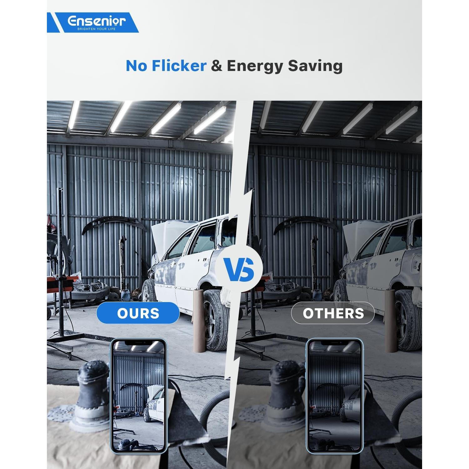 Luces LED T5 Ensenior 2FT 1000LM 6500K Paquete de 6