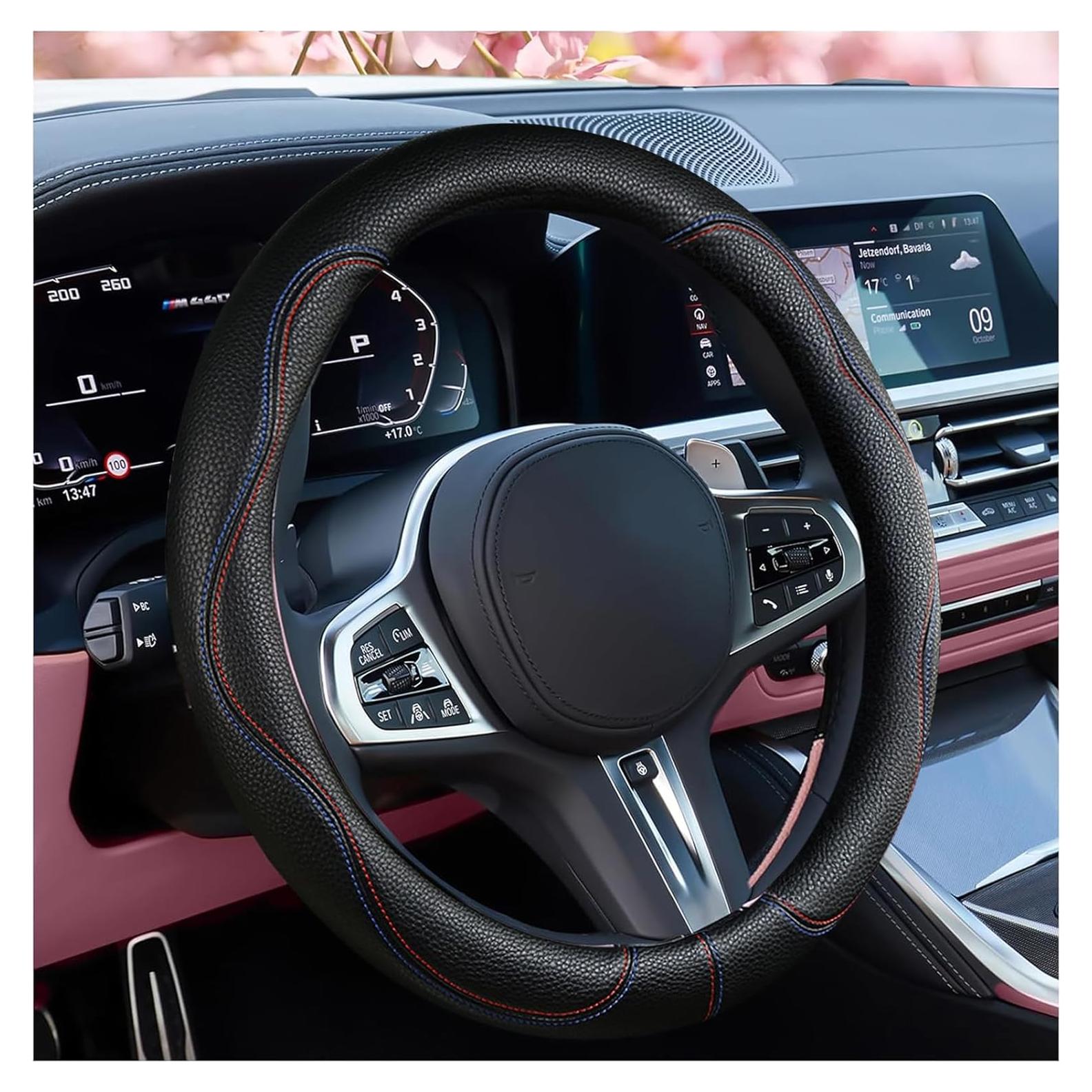 Cubierta de Volante SuperKaKa Universal 38cm Antideslizante Negro