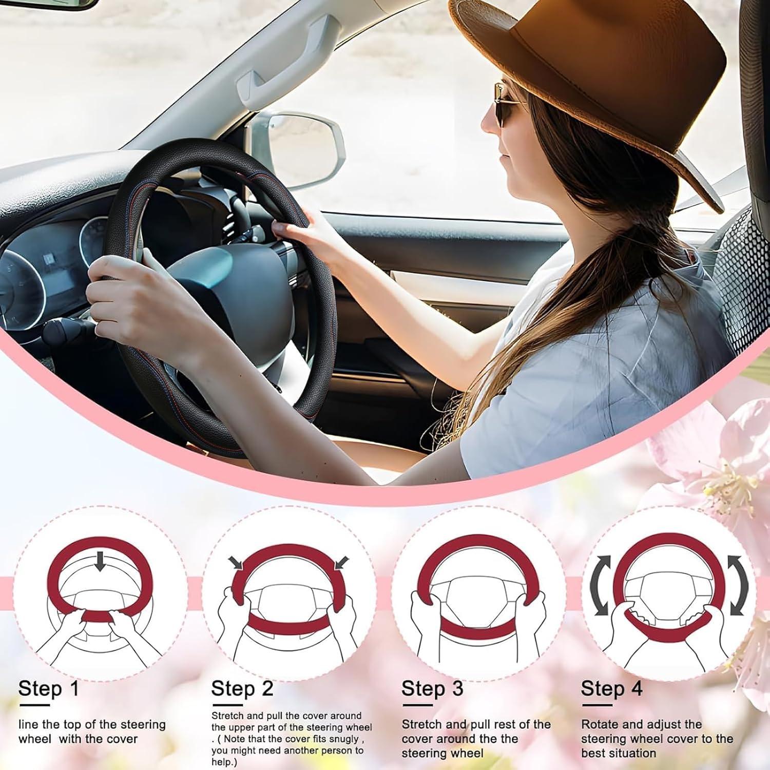 Cubierta de Volante SuperKaKa Universal 38cm Antideslizante Negro