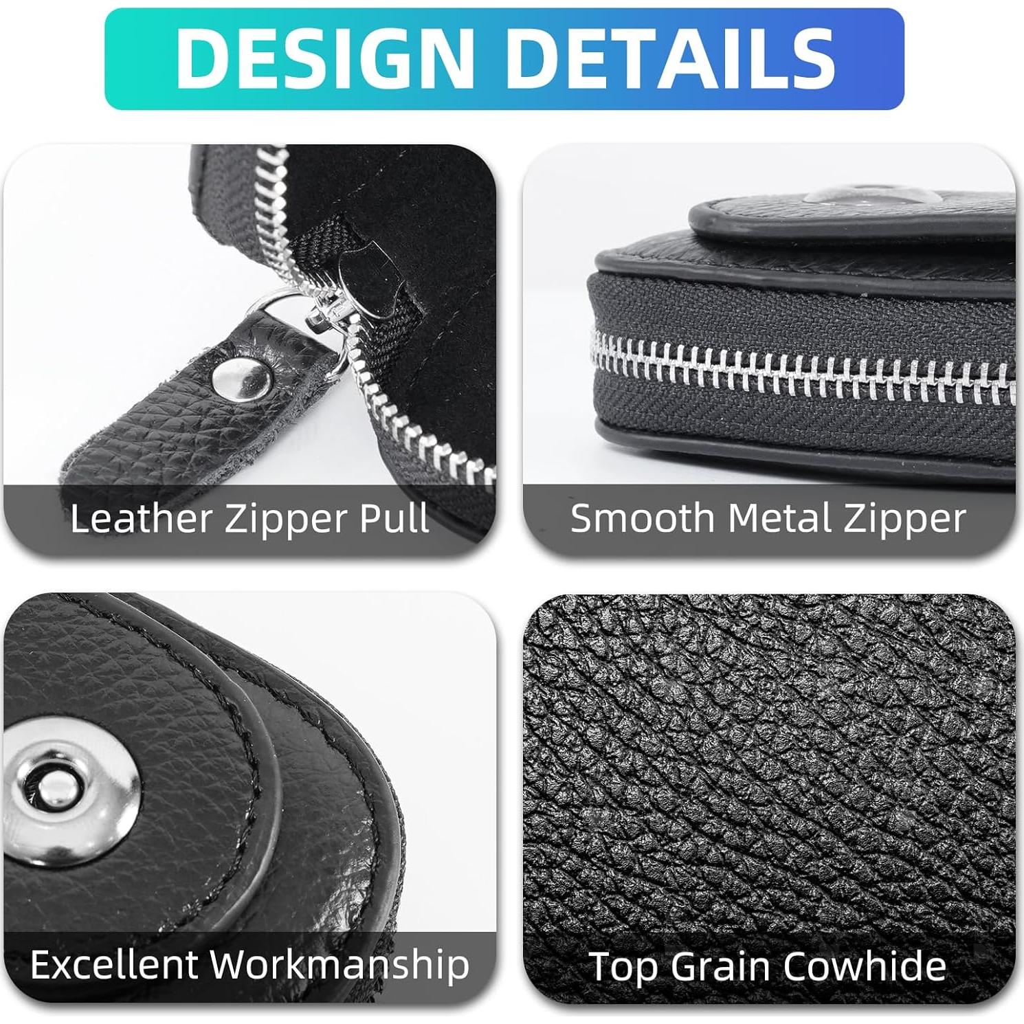 Funda de Llave de Coche SKvoen M281-AD de Cuero Genuino Negra