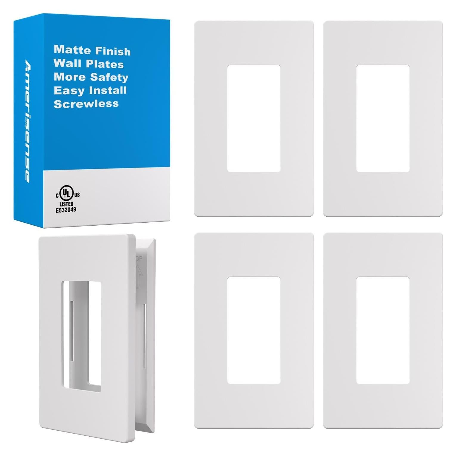 Cubierta de enchufe Amerisense 1-gang 5 unidades blanco mate