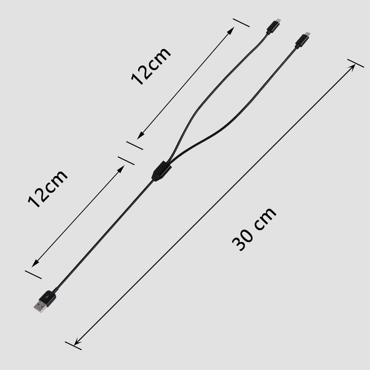 Cable de Carga Divisor USB Tipo C 2 en 1 CERRXIAN 0.3m Negro