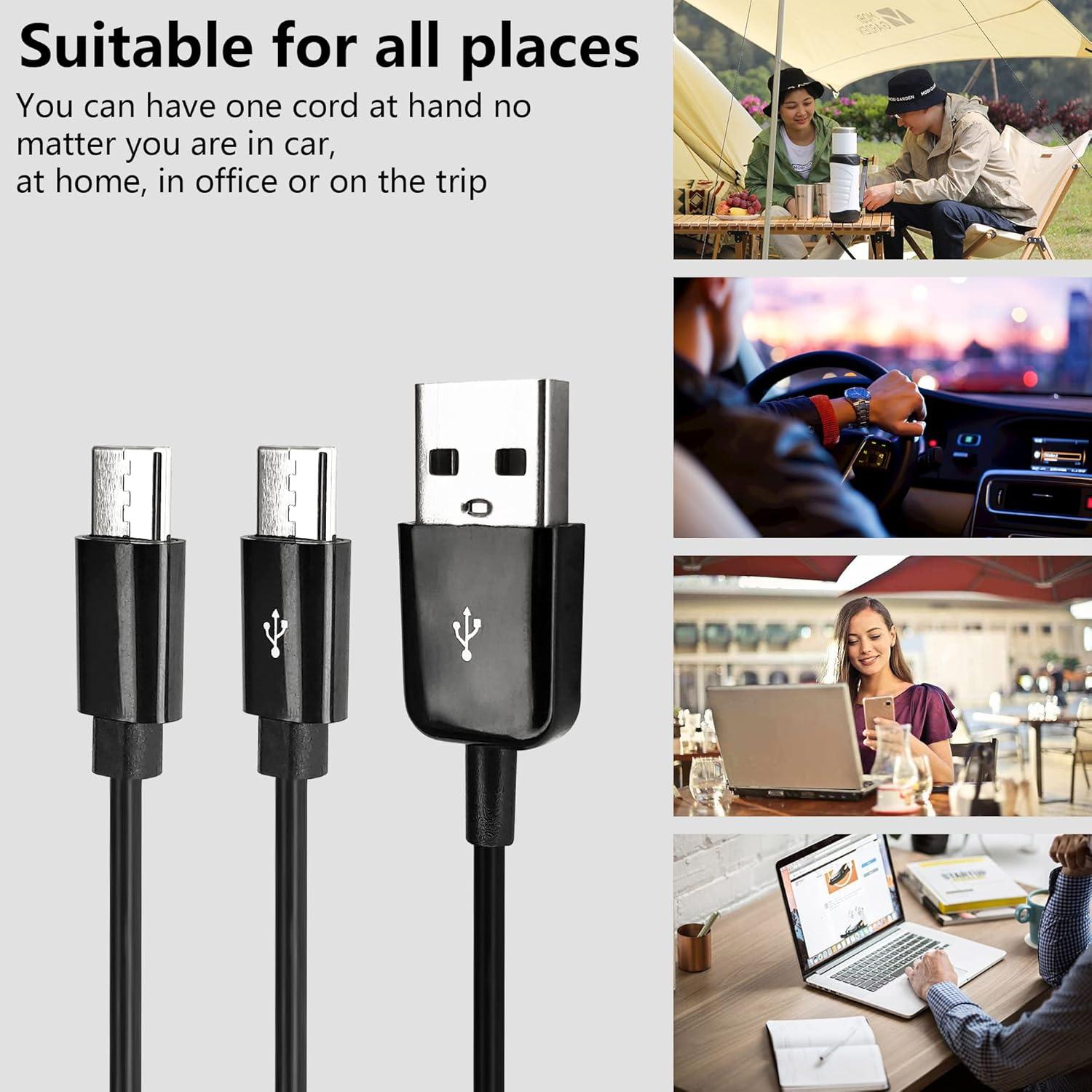 Cable de Carga Divisor USB Tipo C 2 en 1 CERRXIAN 0.3m Negro