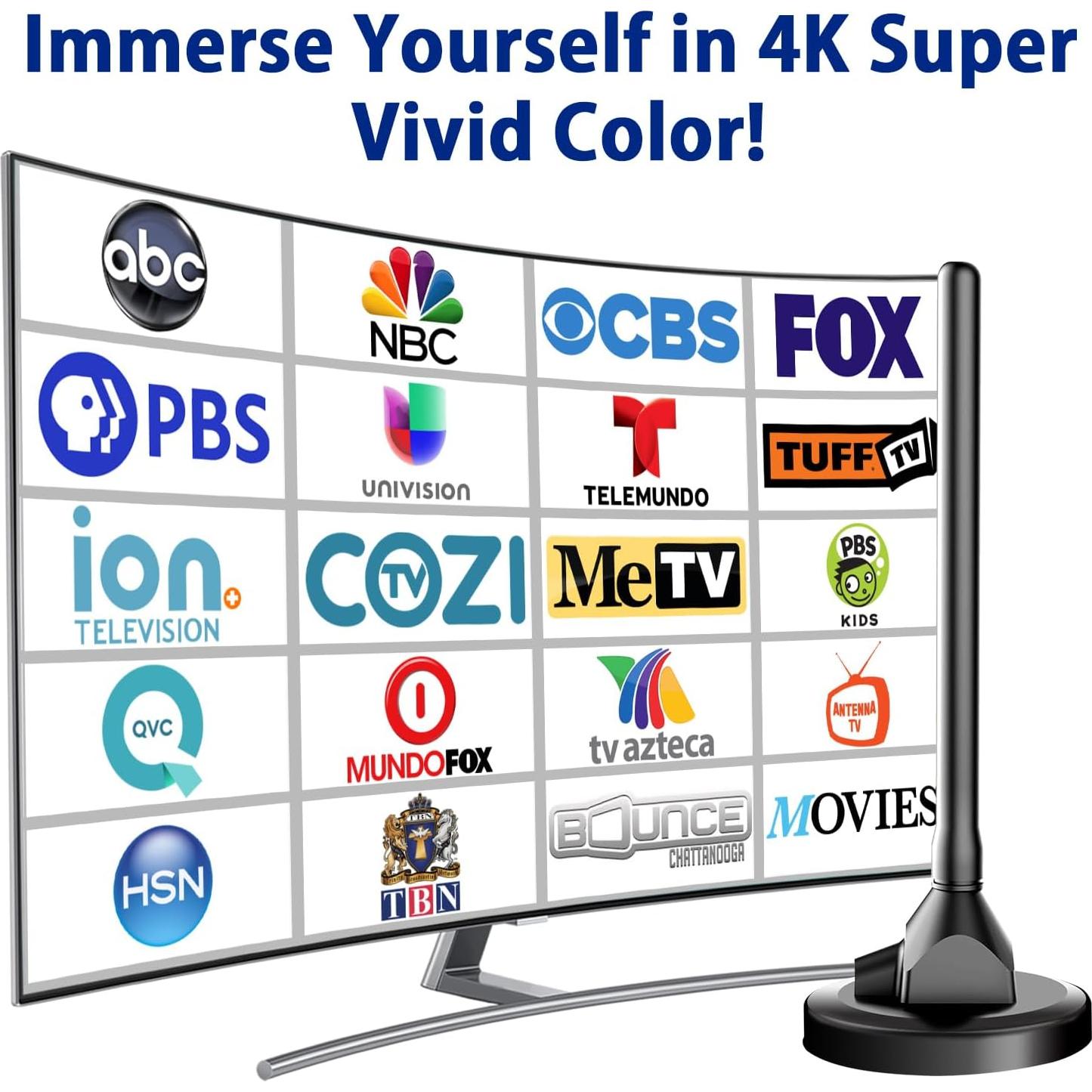 Antena Interior HDTV DTVSMARTSHOW DT012-2 4K 1080p Digital