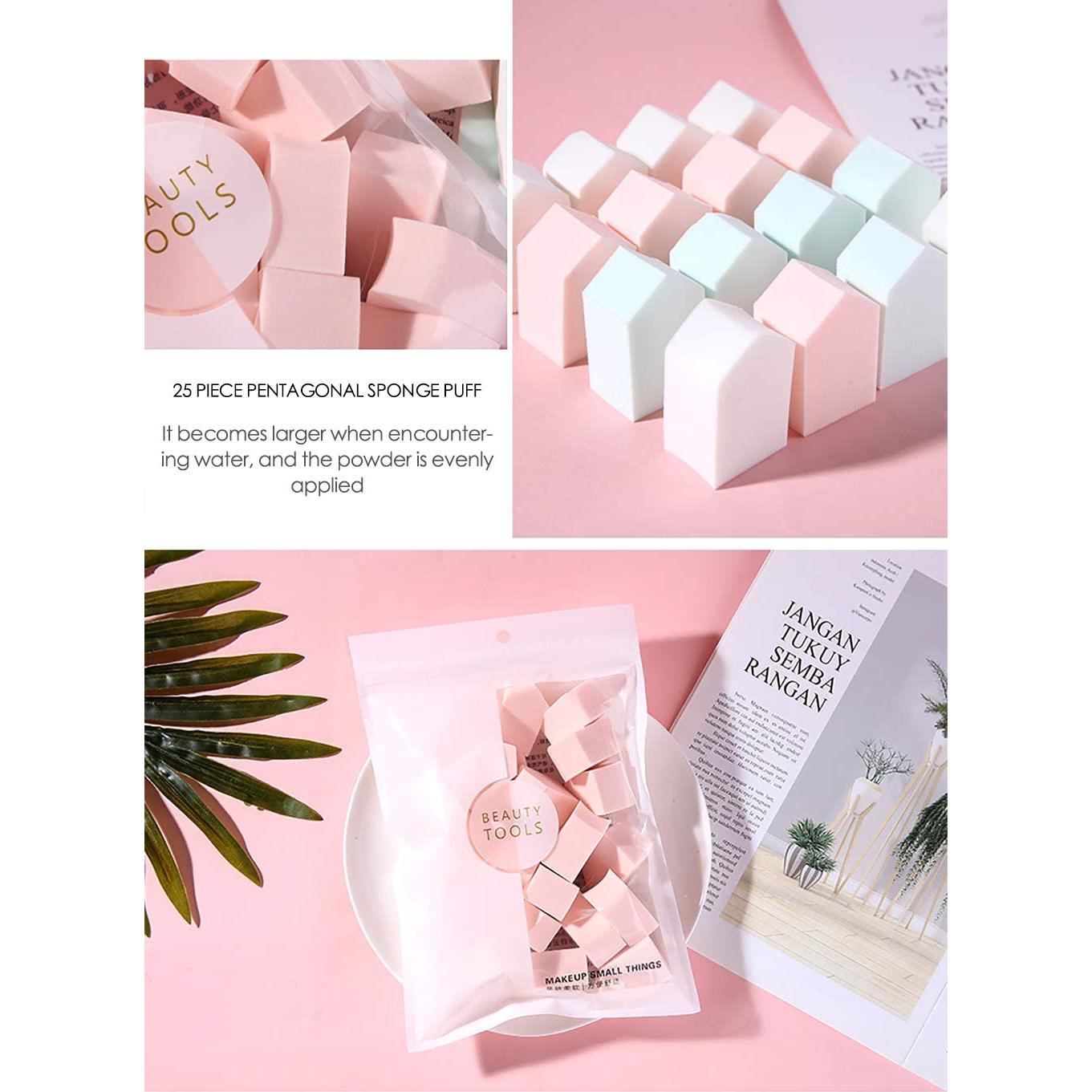 25 Esponjas de Maquillaje Aturmon, Uso Húmedo y Seco, Sin Látex
