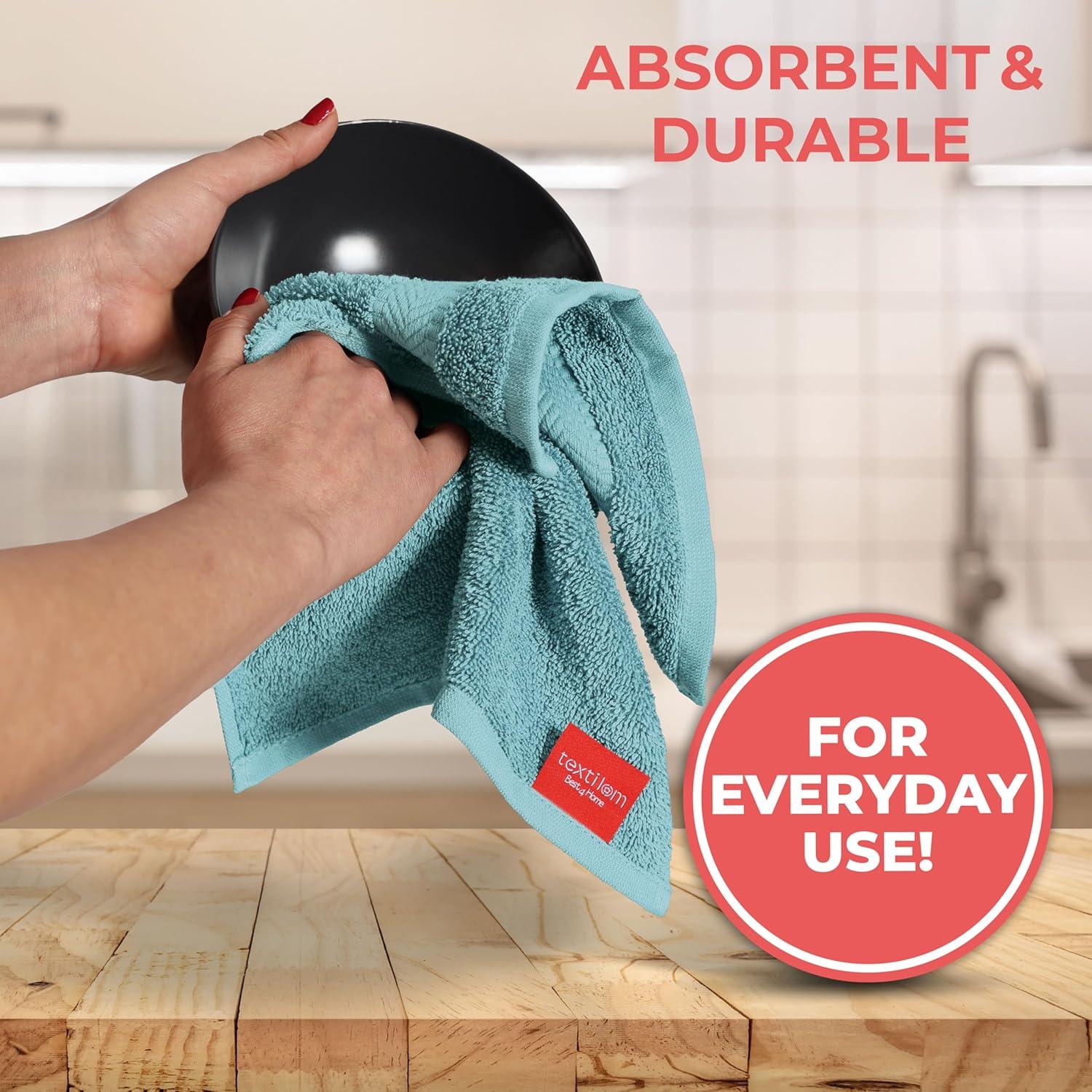 Set de Toallas de Lavado TEXTILOM 100% Algodón Aqua 4 Piezas