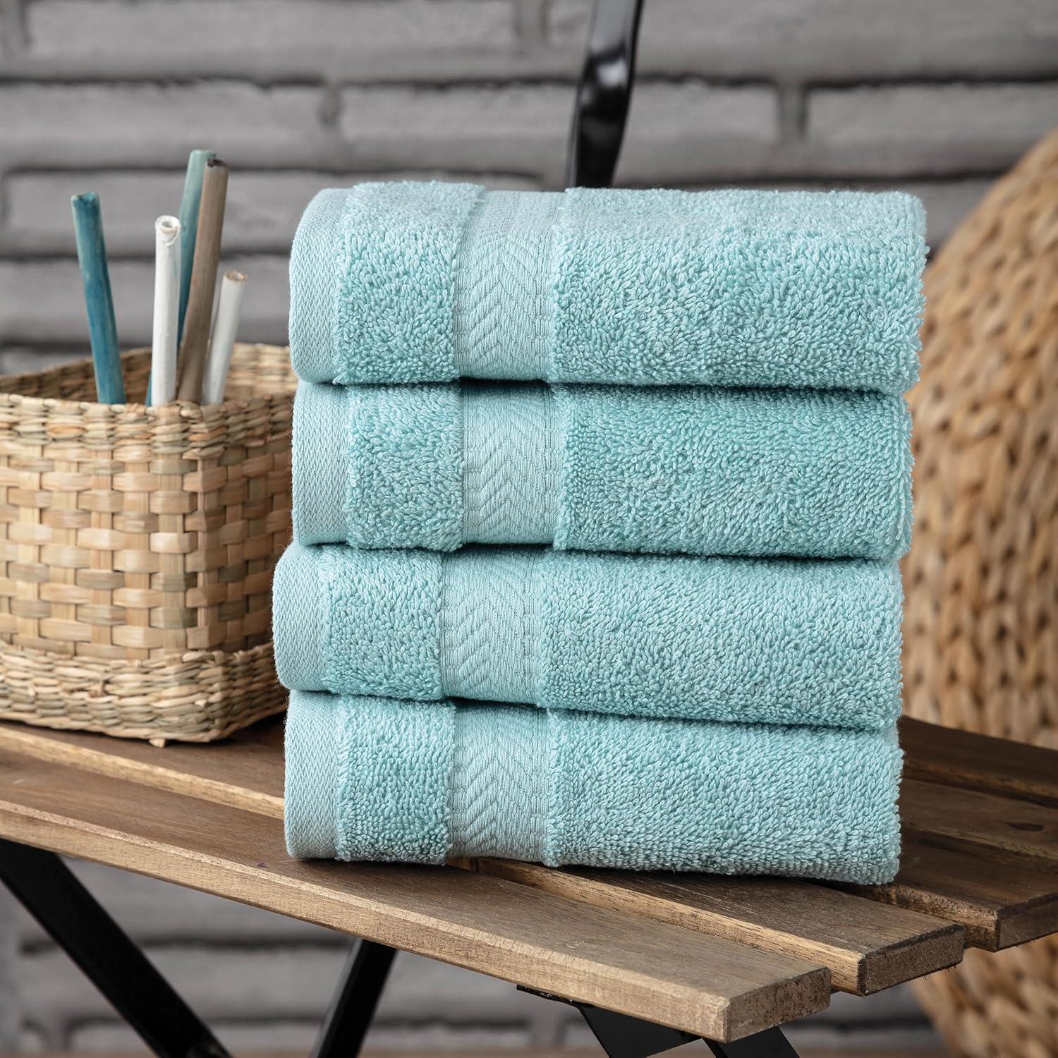 Set de Toallas de Lavado TEXTILOM 100% Algodón Aqua 4 Piezas