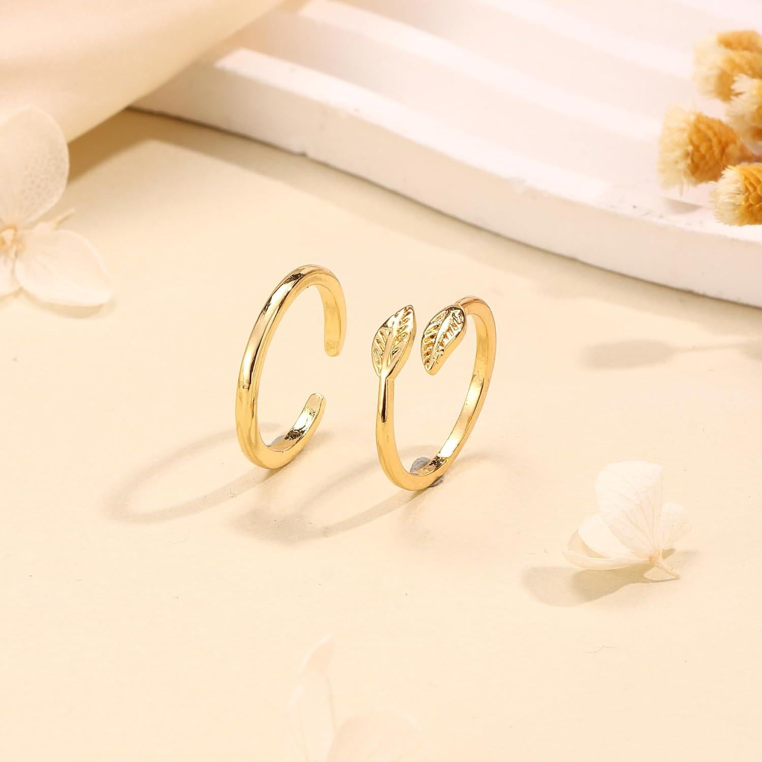 Anillos para Dedos del Pie Sonnyx Oro 14K Ajustables 6 Piezas