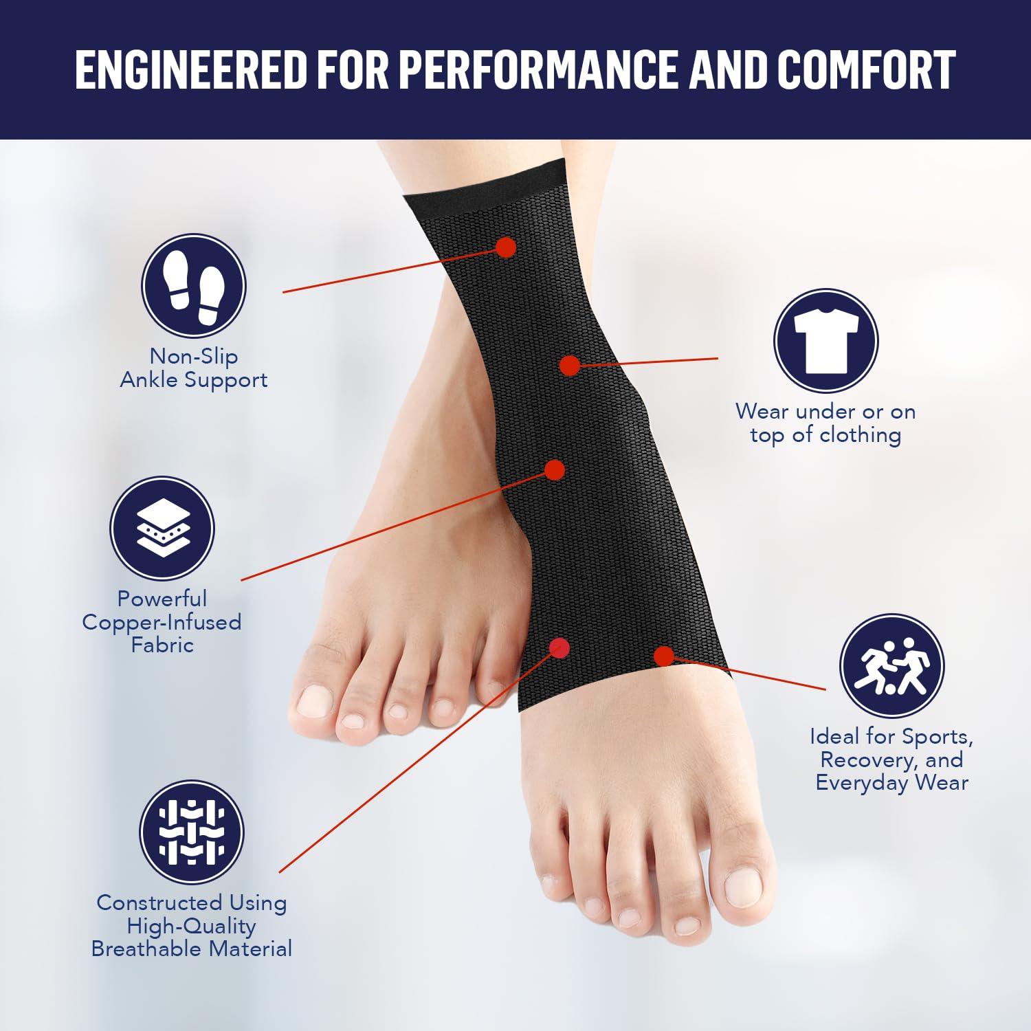 Calcetines de compresión Cheers Health Care para tobillos - Negro S