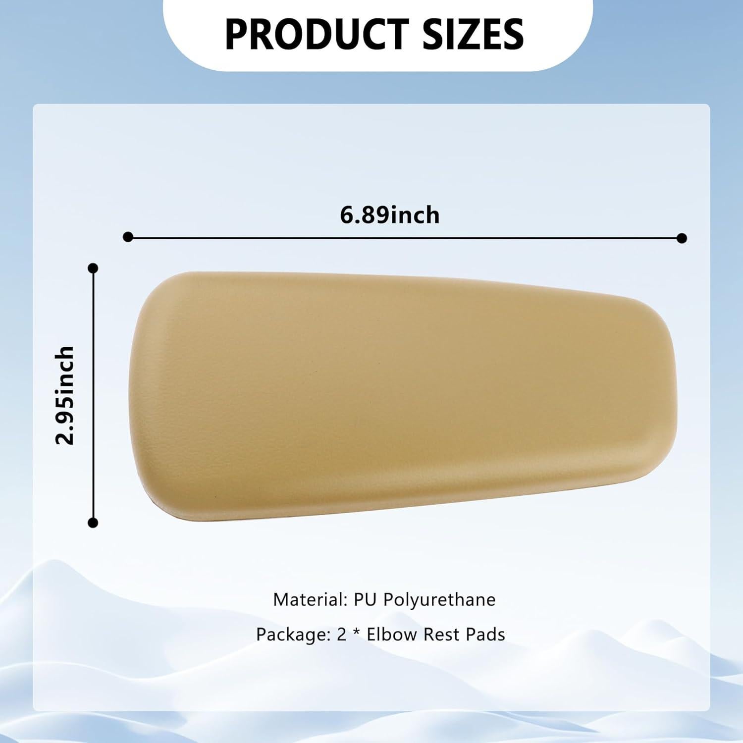 2 Almohadillas de Reposabrazos Carleef Beige para Auto