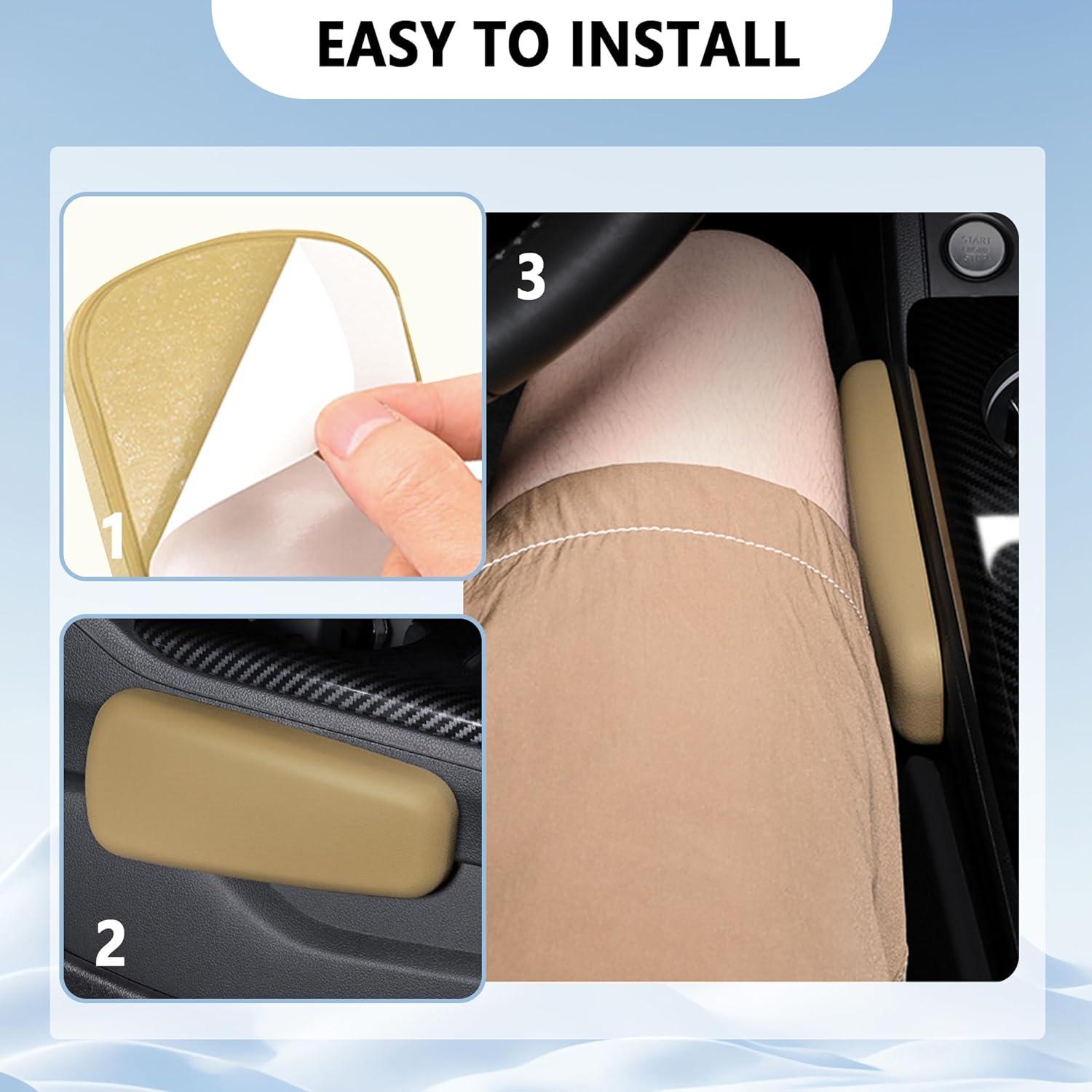 2 Almohadillas de Reposabrazos Carleef Beige para Auto