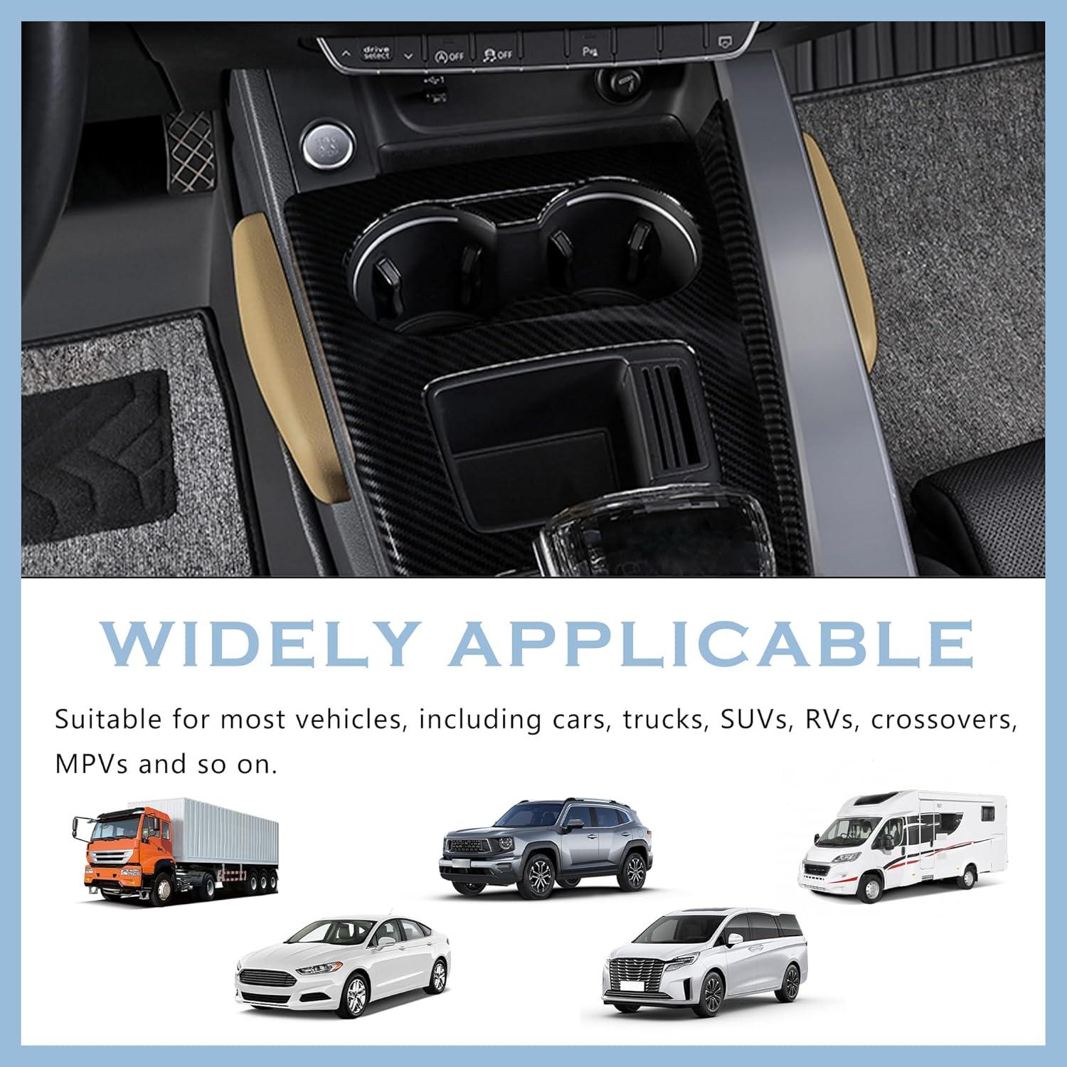 2 Almohadillas de Reposabrazos Carleef Beige para Auto