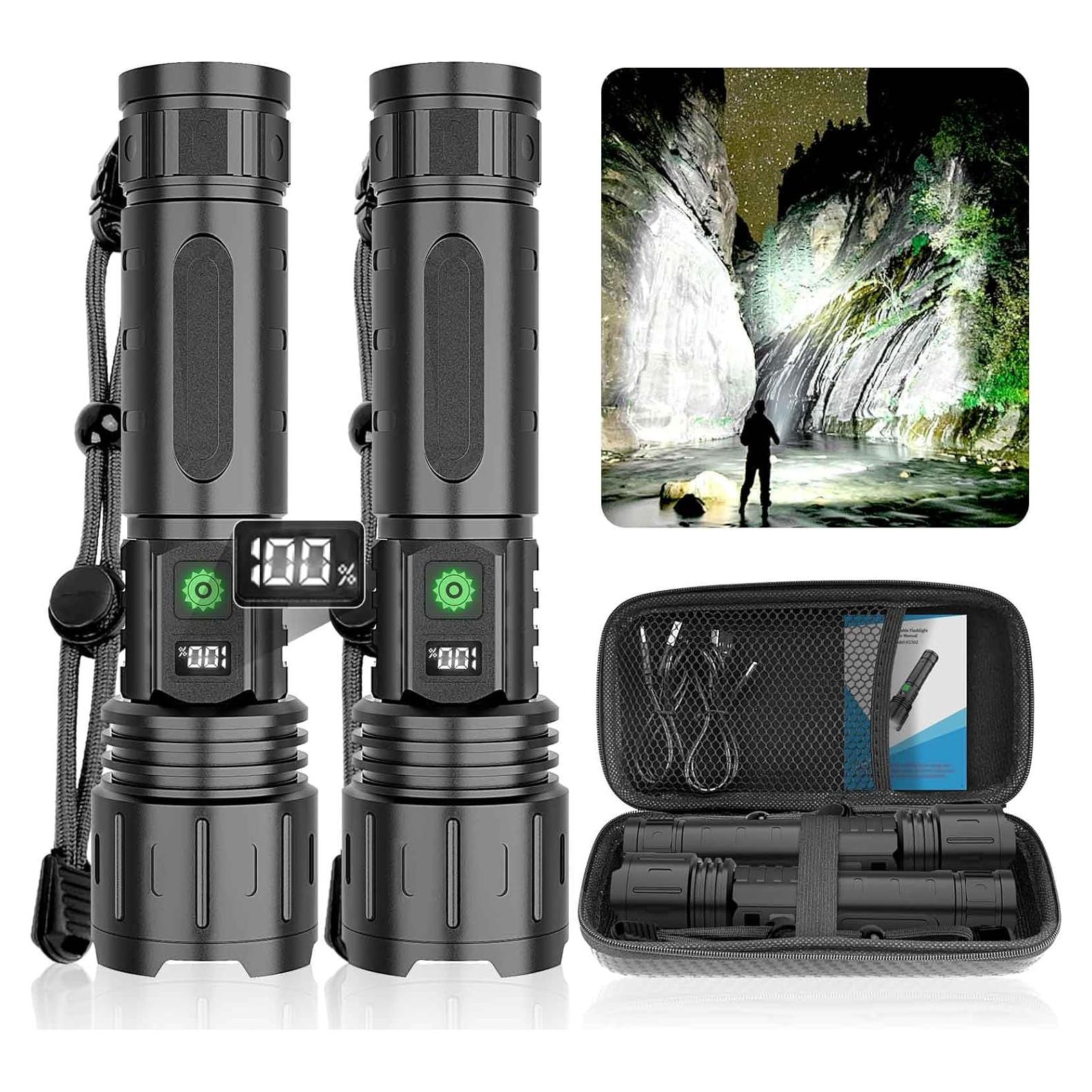 Linterna LED Recargable DanByte K2302 20000 Lúmenes 2 Pack