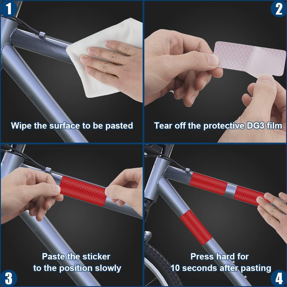 Cinta Reflectante Impermeable MDOZQ 12 Piezas 4 Colores