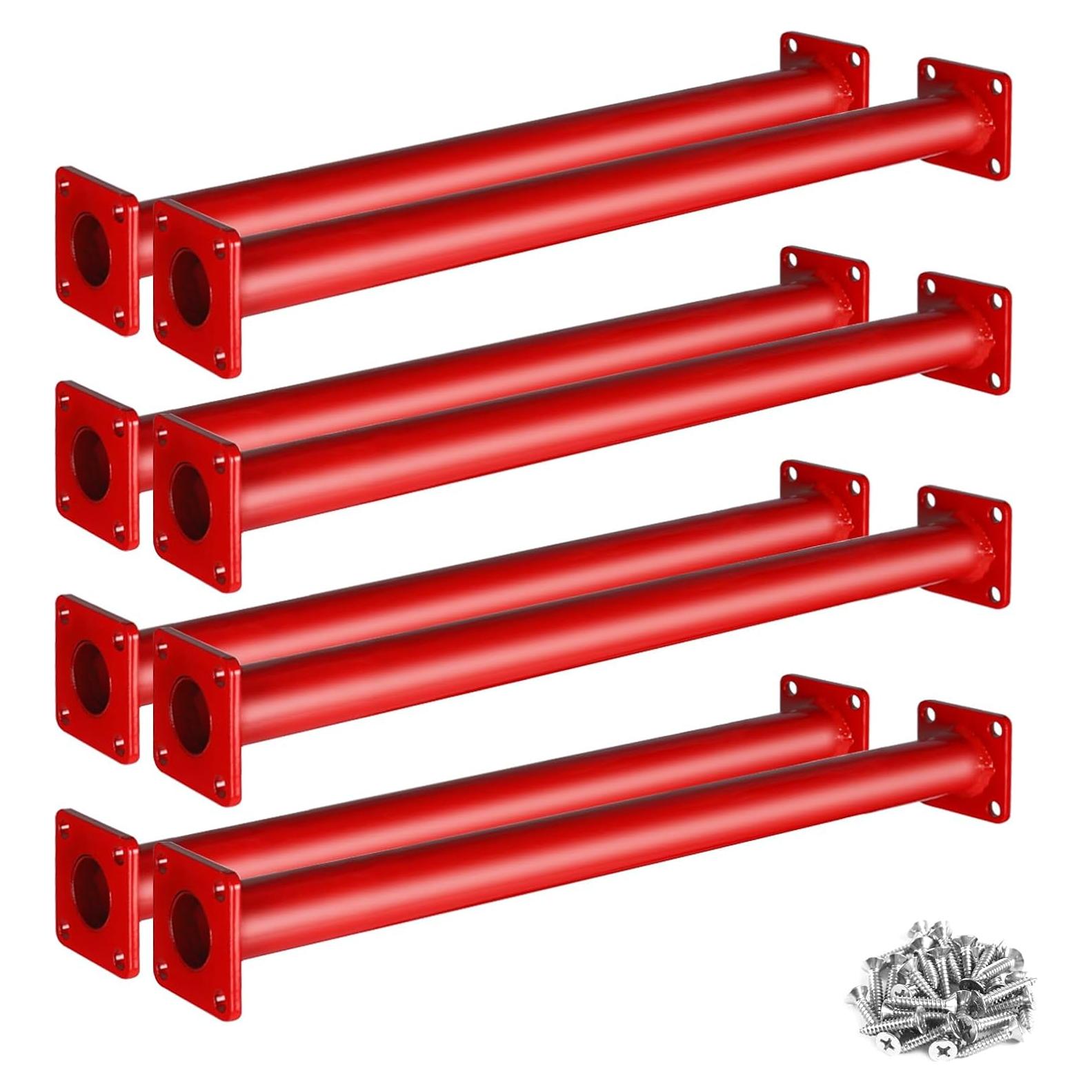 Barras de Mono de Acero TAYUQEE 8 Piezas 46 cm Rojo