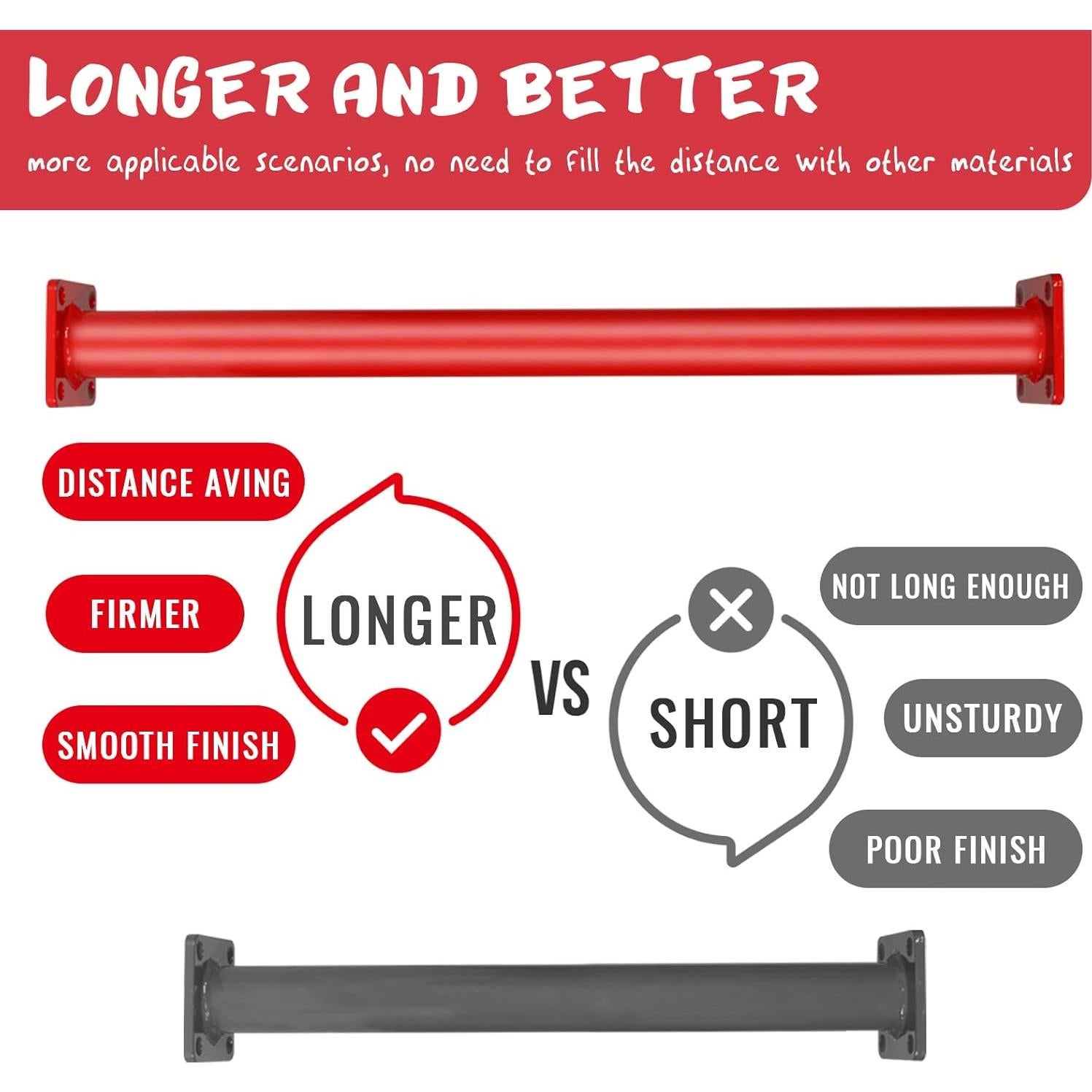 Barras de Mono de Acero TAYUQEE 8 Piezas 46 cm Rojo