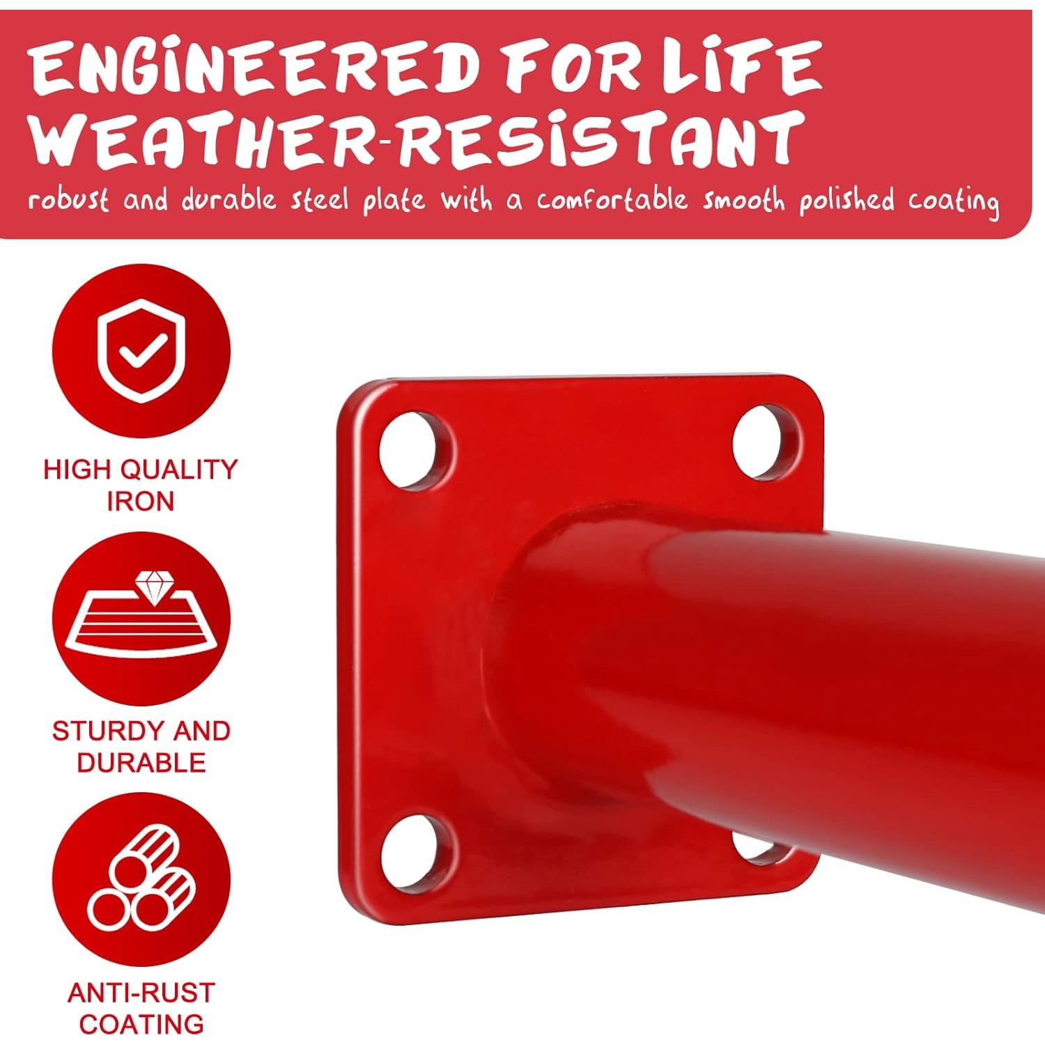 Barras de Mono de Acero TAYUQEE 8 Piezas 46 cm Rojo