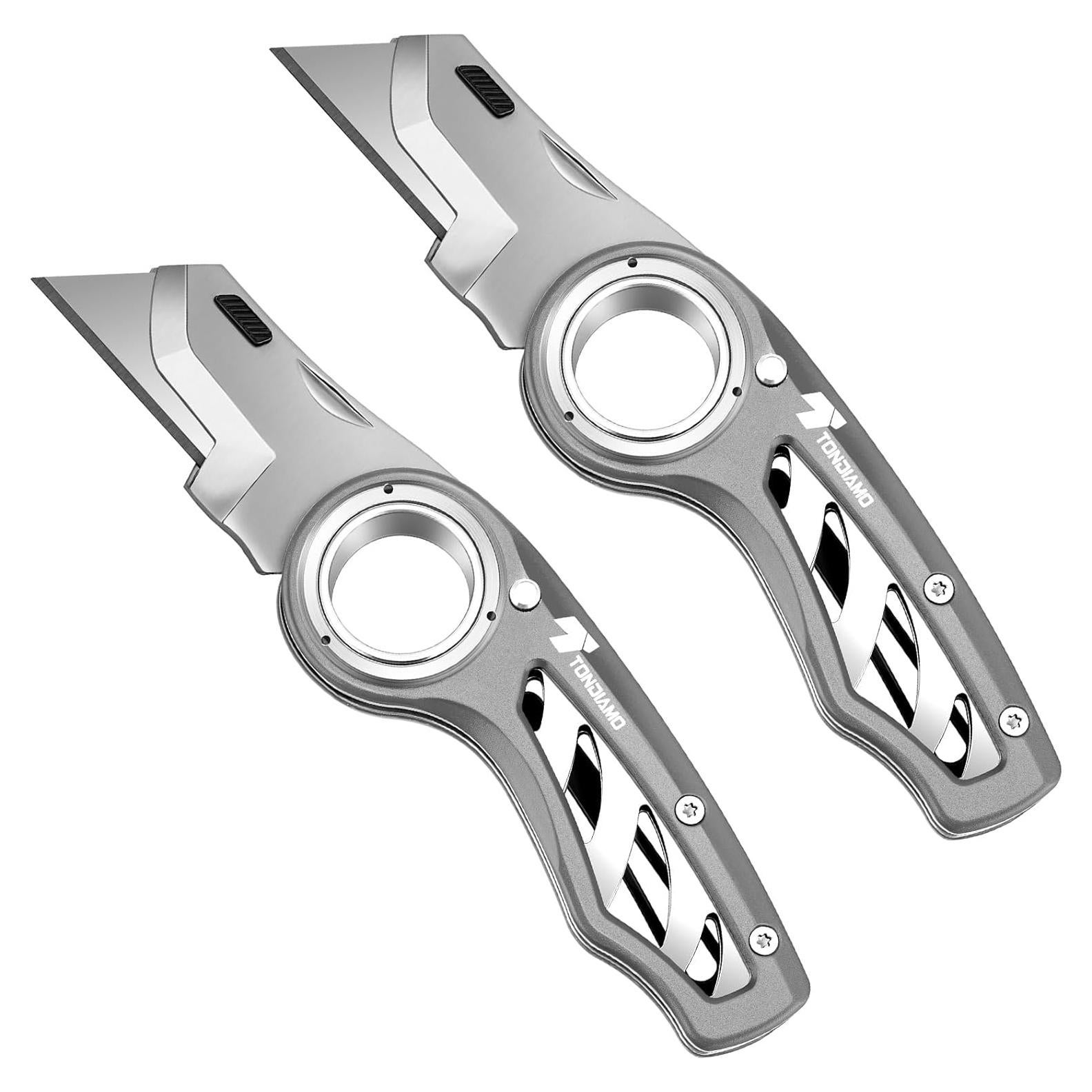 Cuchillo Utilitario Plegable Tondiamo 2 Pcs Aluminio Gris