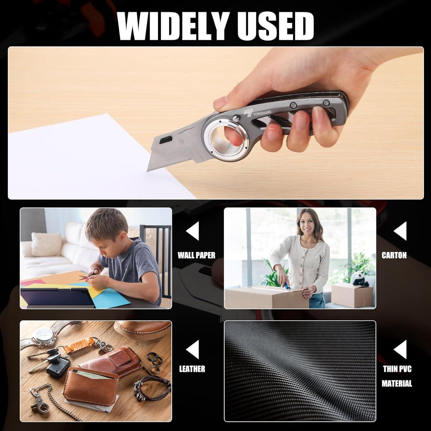 Cuchillo Utilitario Plegable Tondiamo 2 Pcs Aluminio Gris