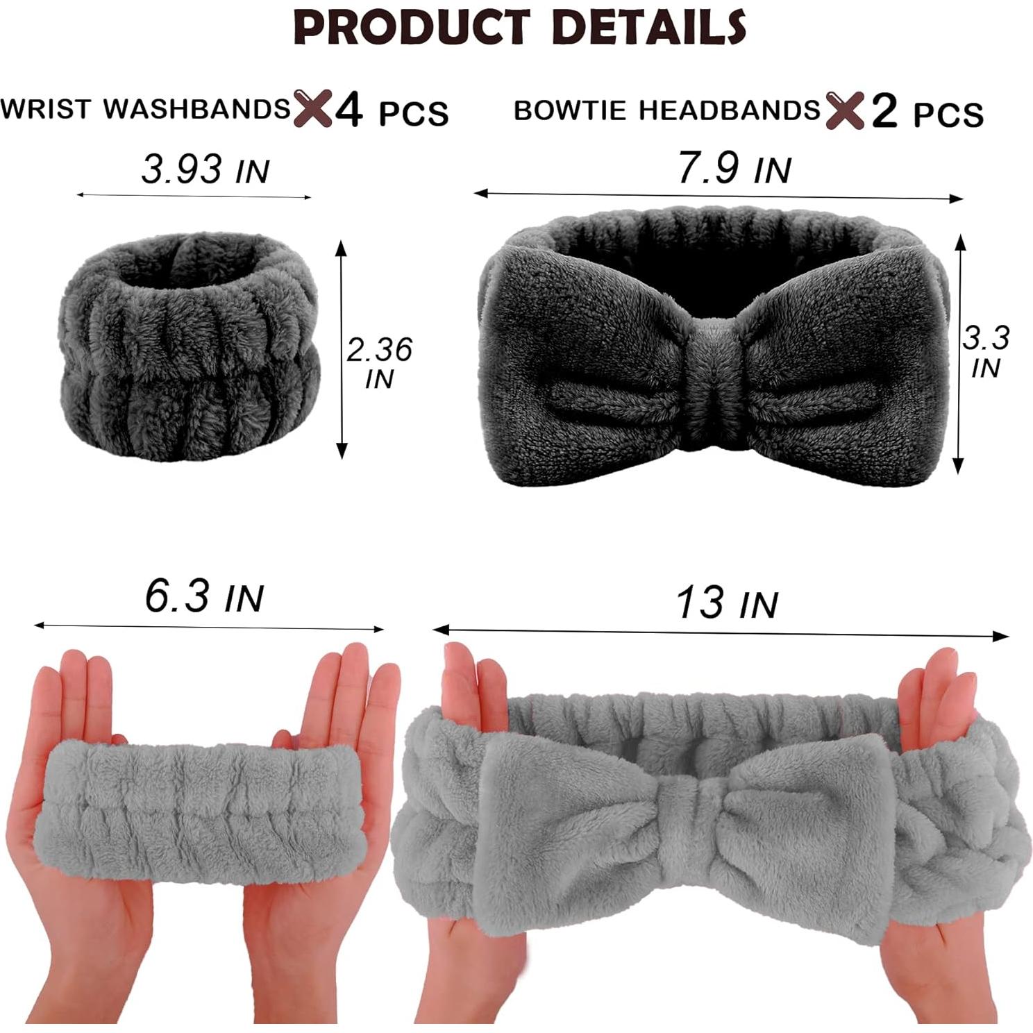 Set 6 Piezas Banda de Cabeza y Muñequera Microfibra La Jolie Jasmin