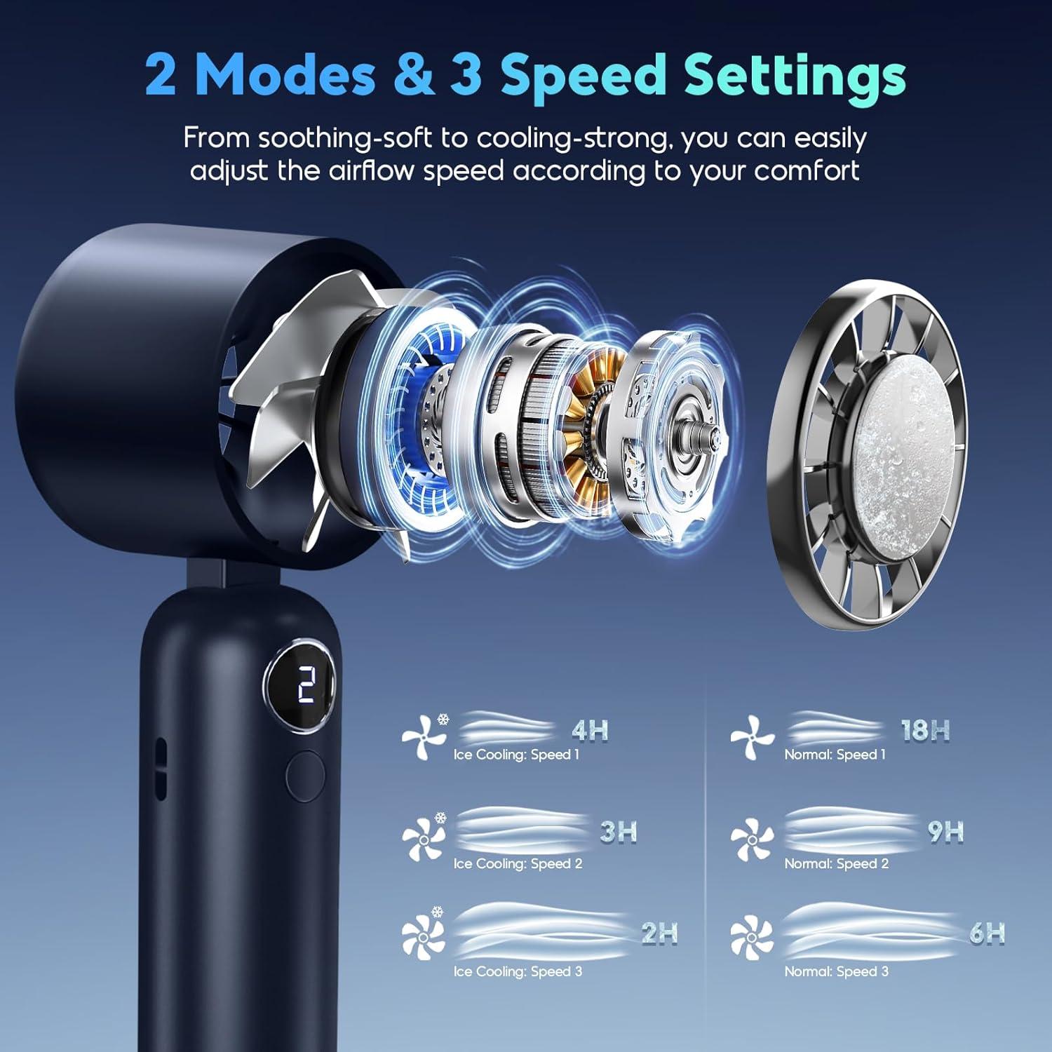 Ventilador Portátil Hotsales 5000mAh Recargable USB 3 Velocidades