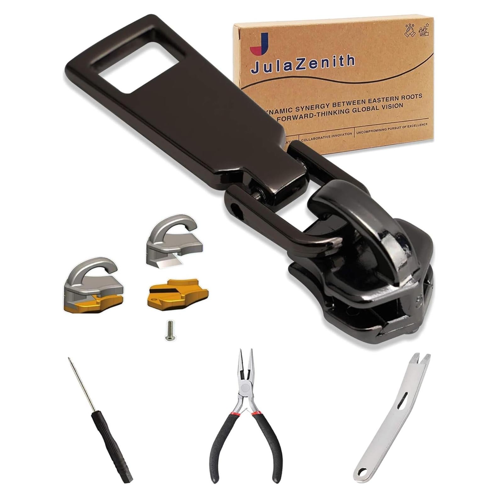 Kit de Reparación de Cremallera JulaZenith 5# Negro - Durable